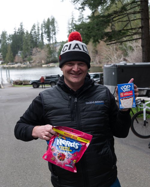 Andy with his raffle prize