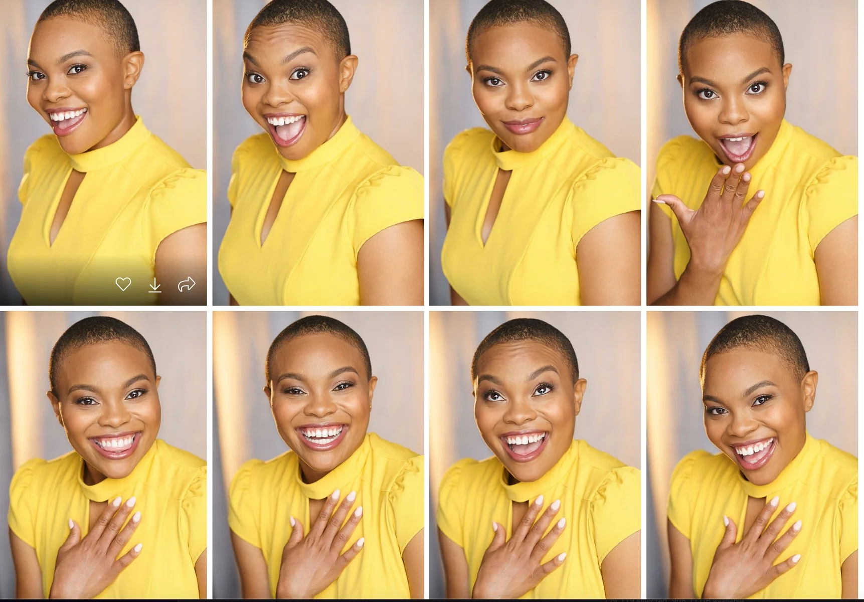 Client reviewing headshot images during a professional portrait session in Los Angeles