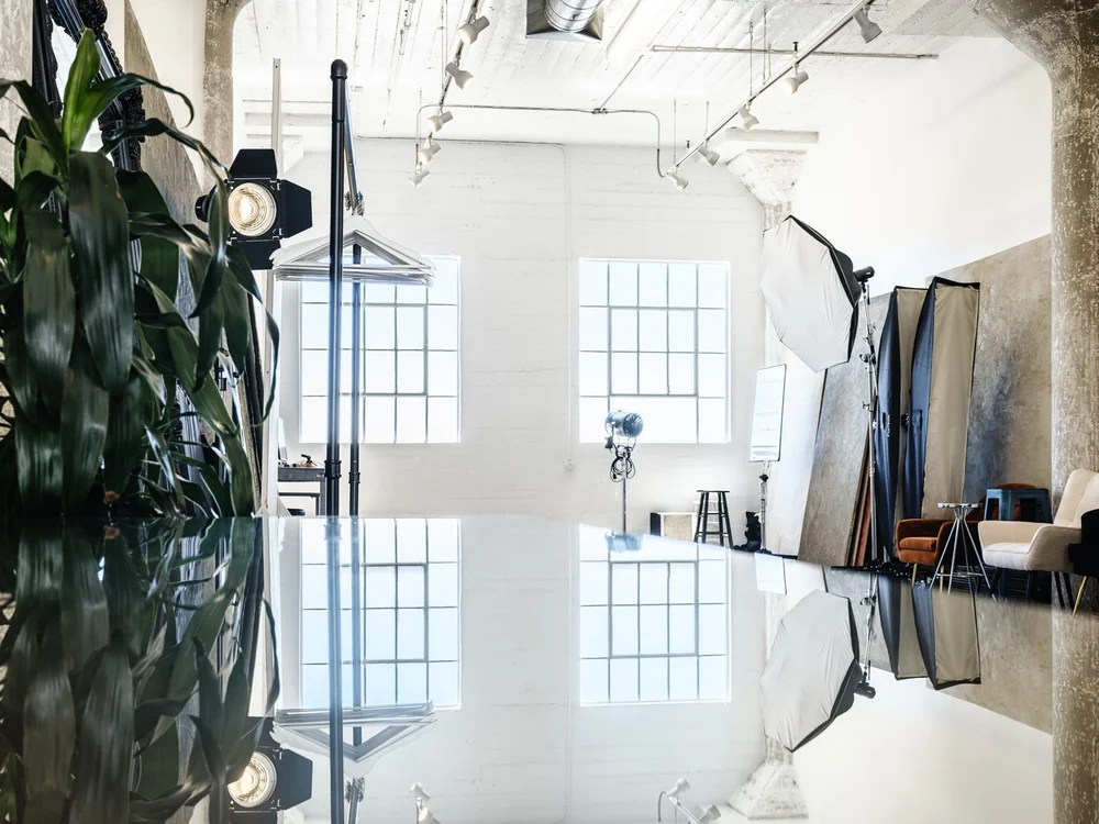 Natural light and professional lighting equipment inside Bradford Rogne's DTLA portrait studio