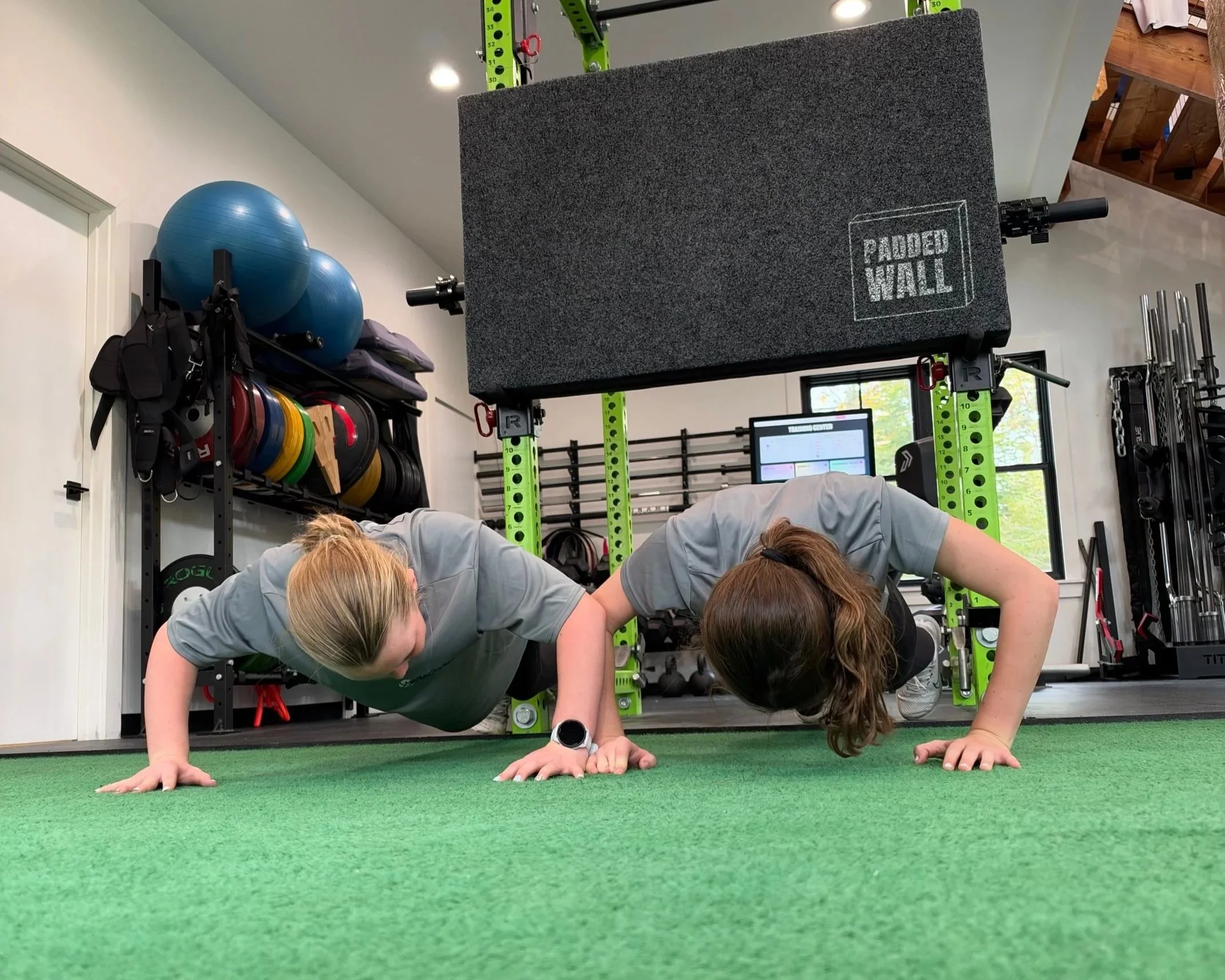 Athlete training in a performance gym