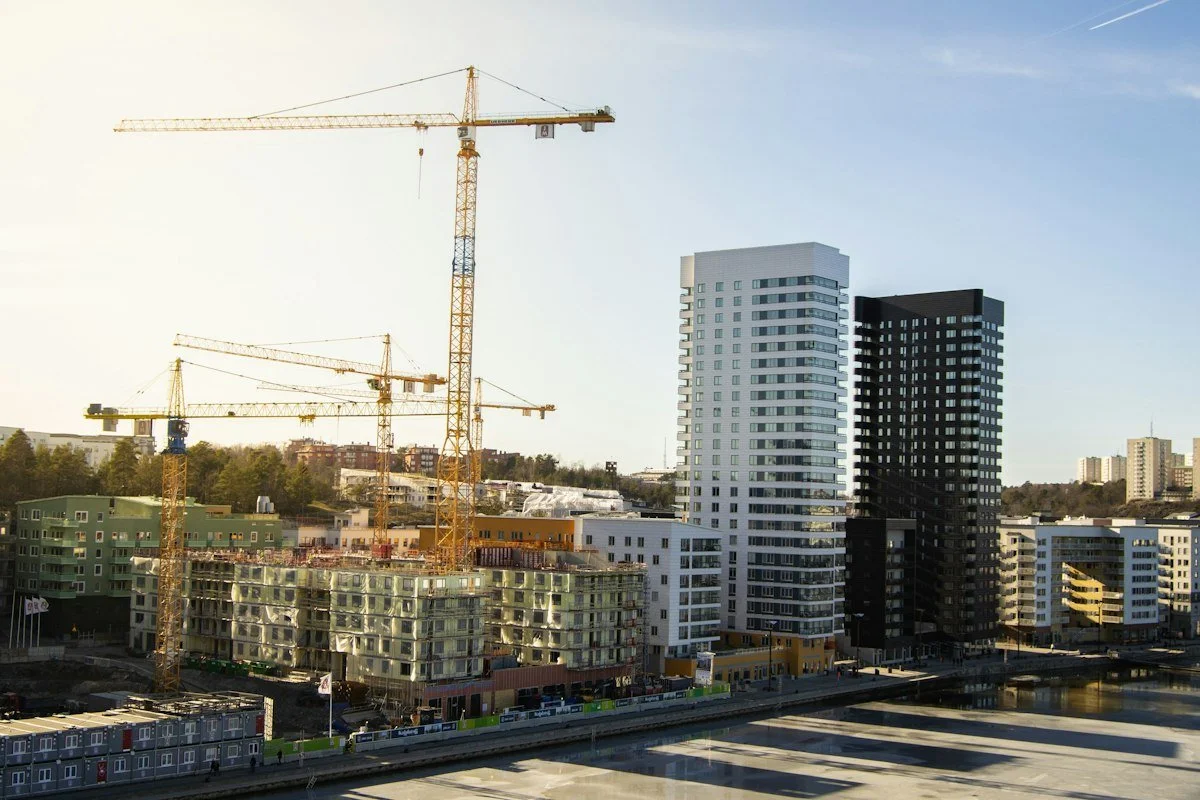 Cranes and new residential towers