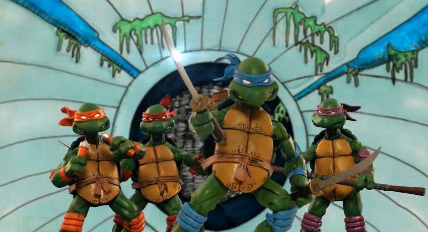 Ninja turtles песни. Teenage Mutant Ninja Turtles 1984. Фигурки Черепашки ниндзя 1987. Композиция с черепашкой. Композиция черепашка ниндзя.