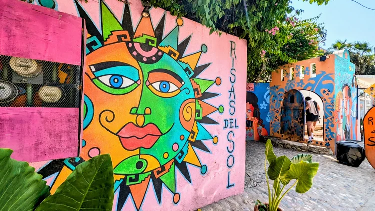 colorful mural in Puerto Escondido, Mexico