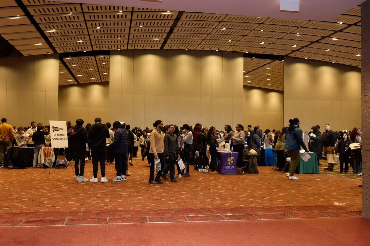 Crowded ballroom during an event