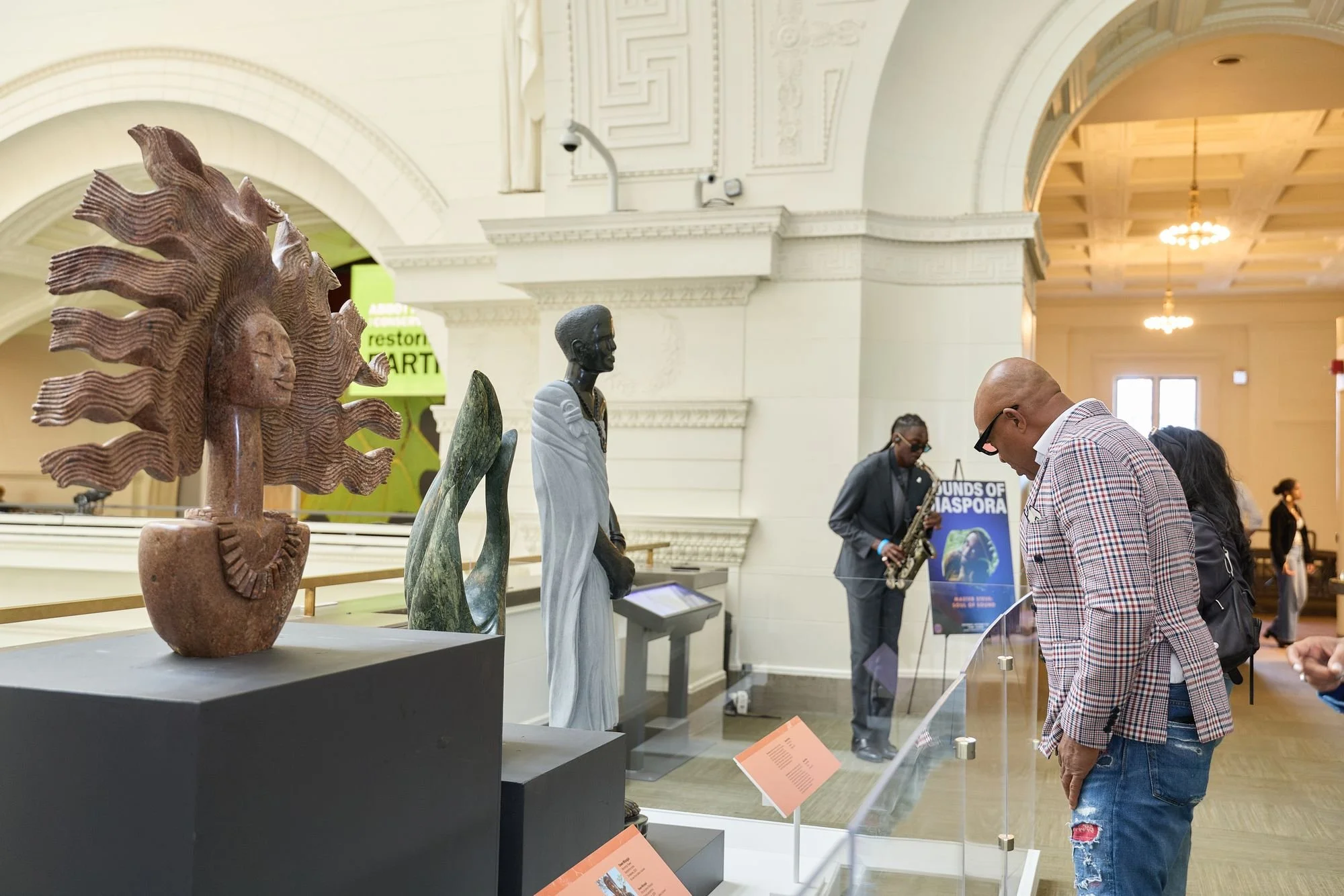 Event in progress in an architectural hall