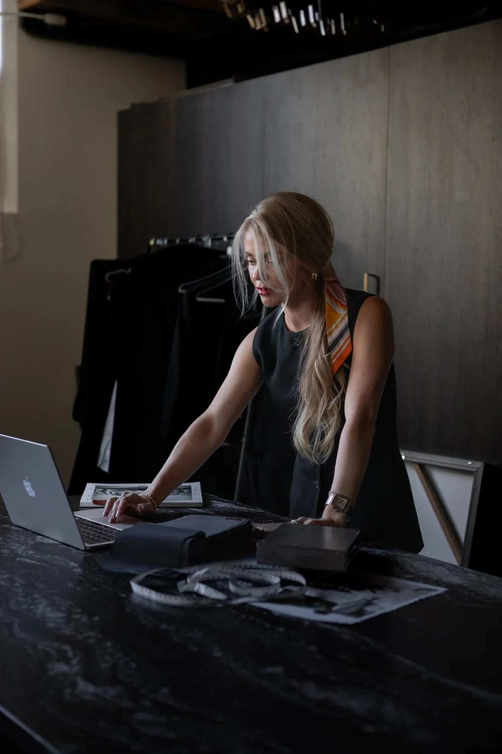 Lauren editing a client's closet in Calgary