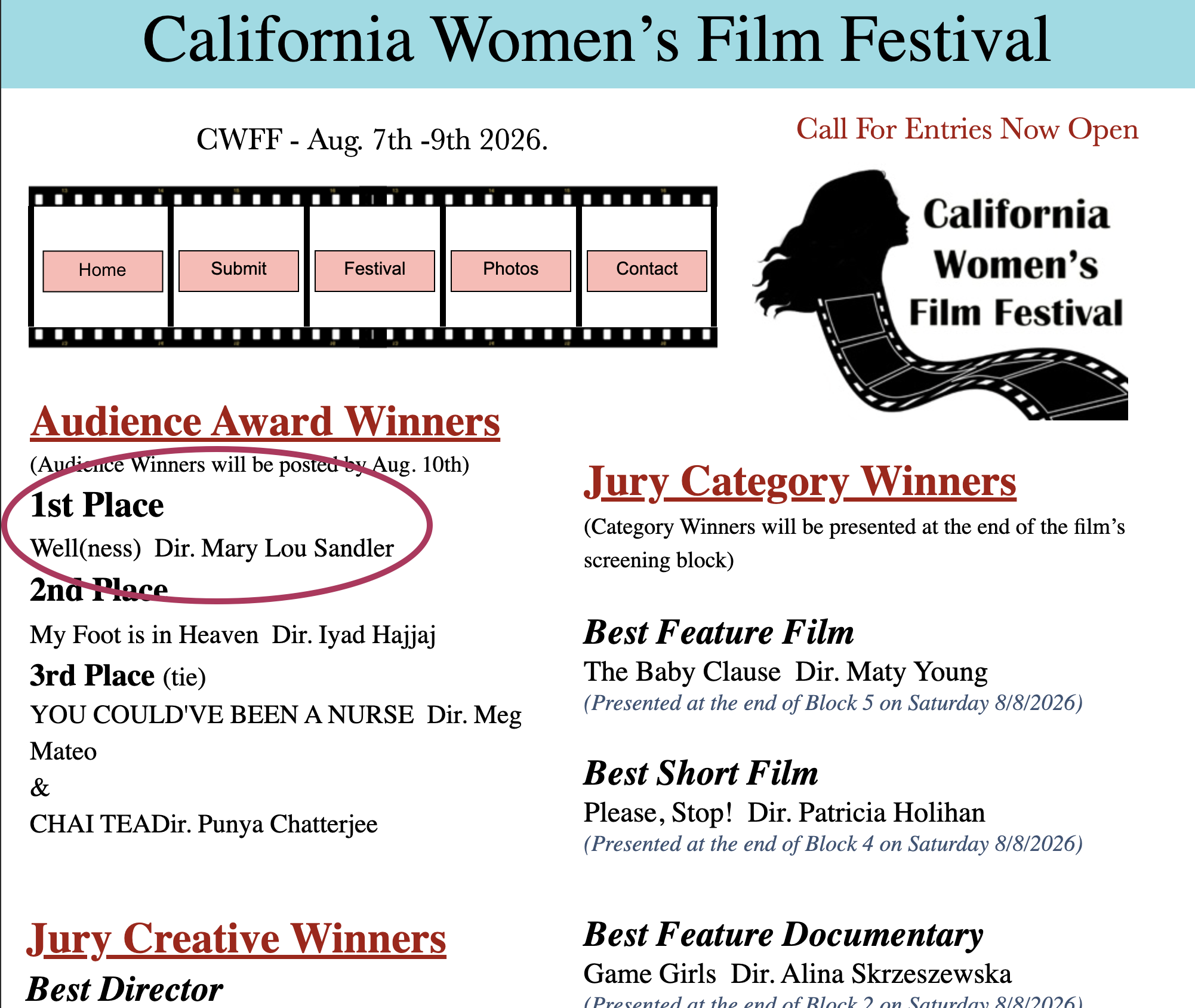 WELL(NESS) at the California Women's Film Festival premiere
