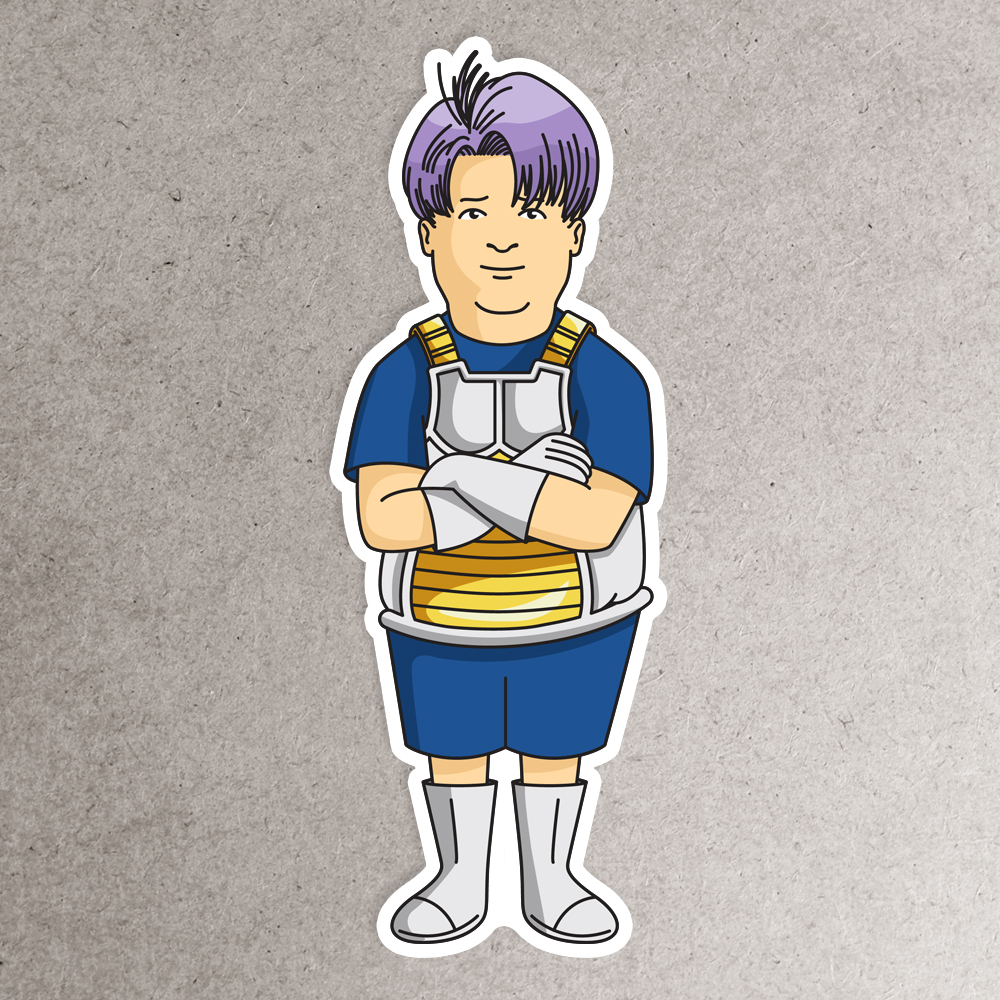 Dragon Ball Z + King of the Hill Mash up of Trunks and Bobby Hill. 