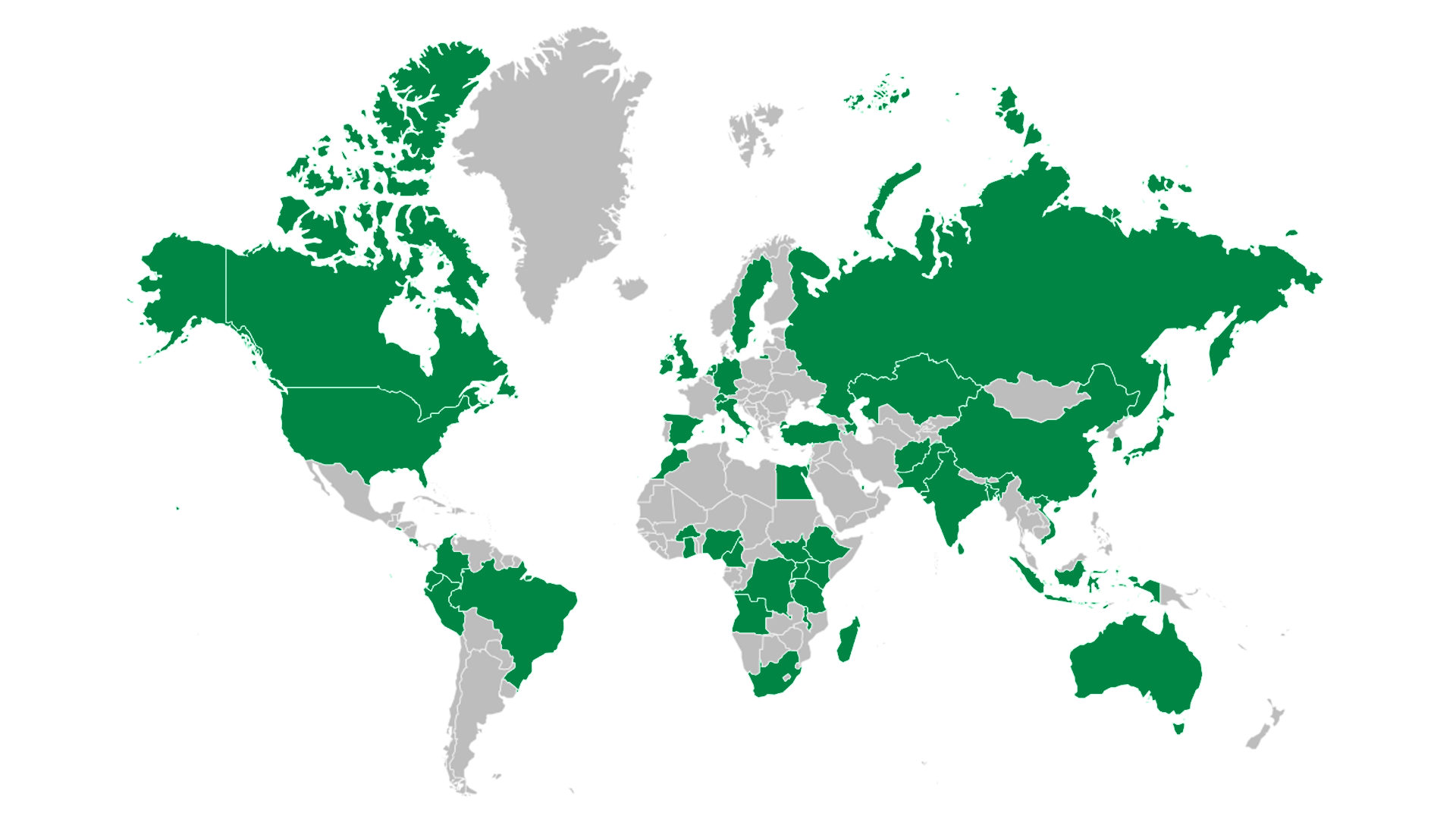 World map highlighting the 51 countries represented by Wege Prize 2027 institutions