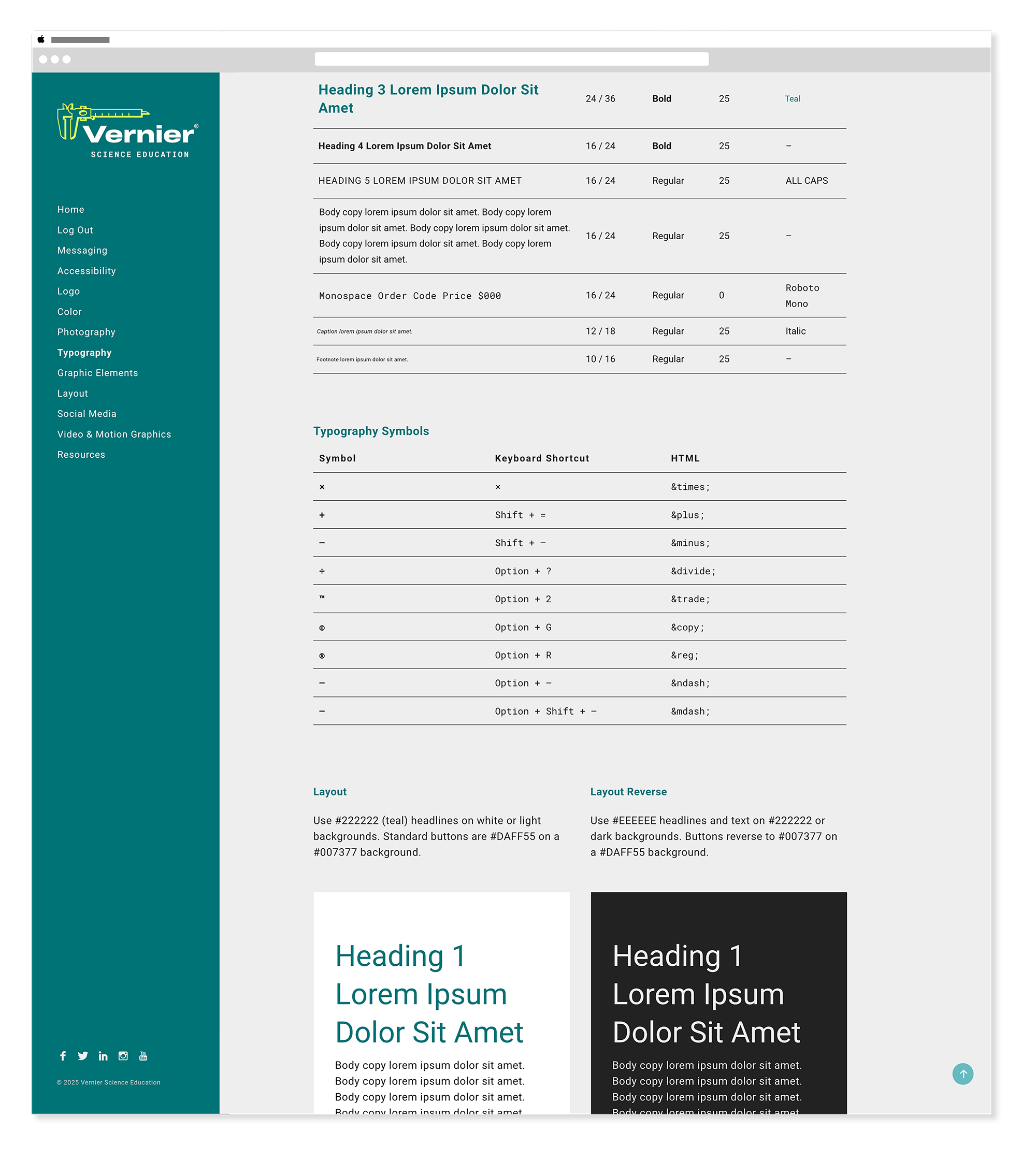 Vernier brand guide typography mid 2