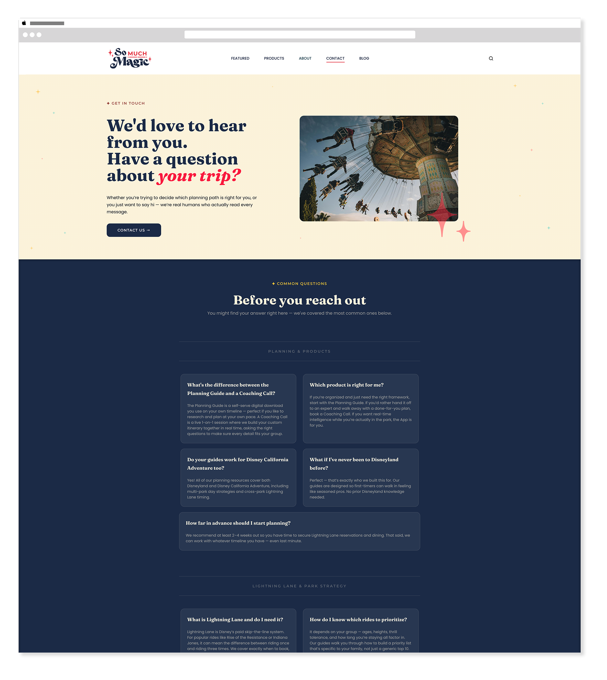 So Much Magic contact page header