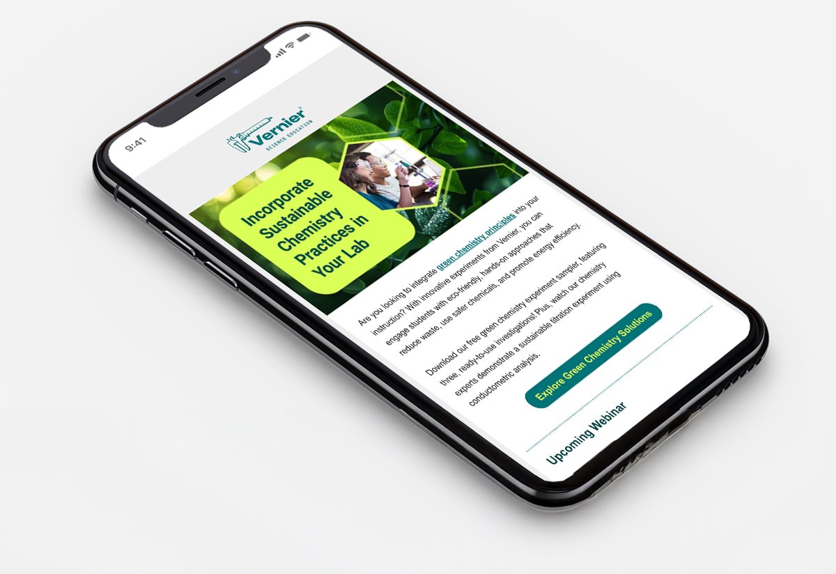 Vernier campaign email — mobile view