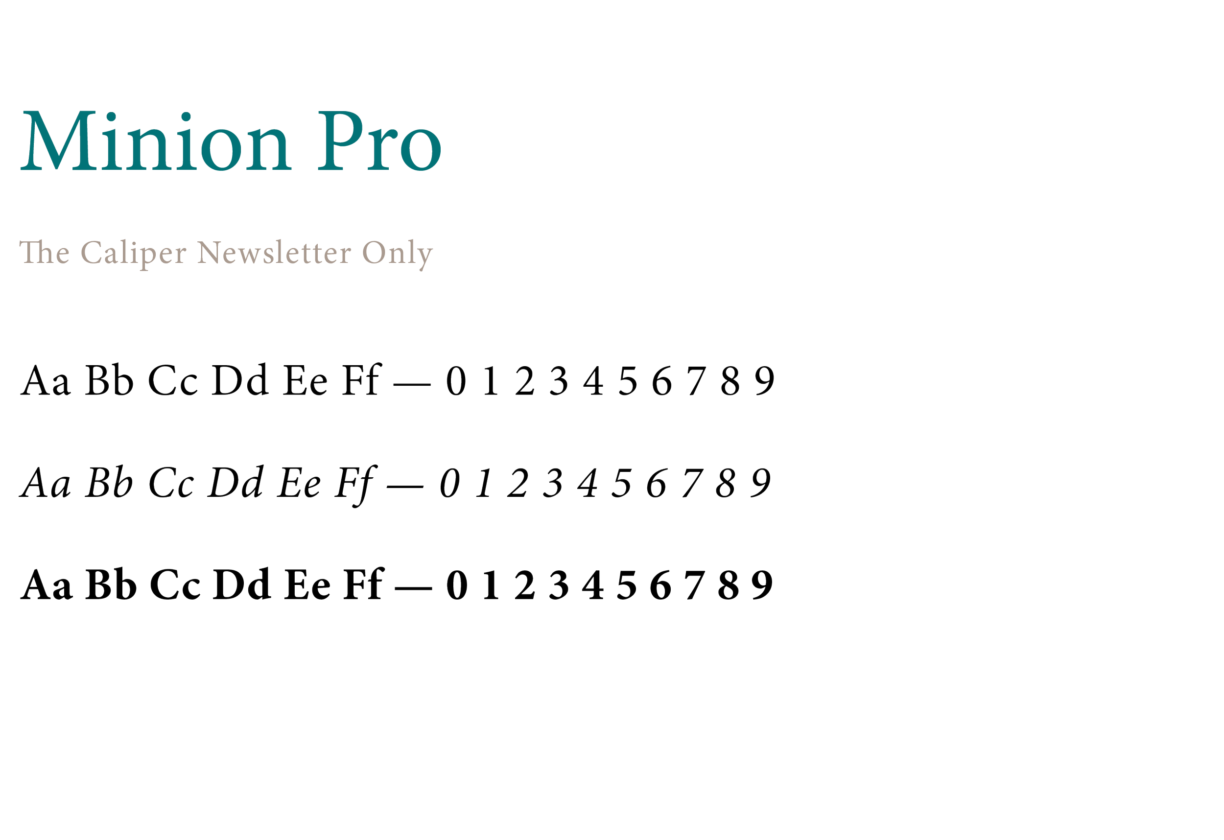 Vernier Typography - Minion Pro