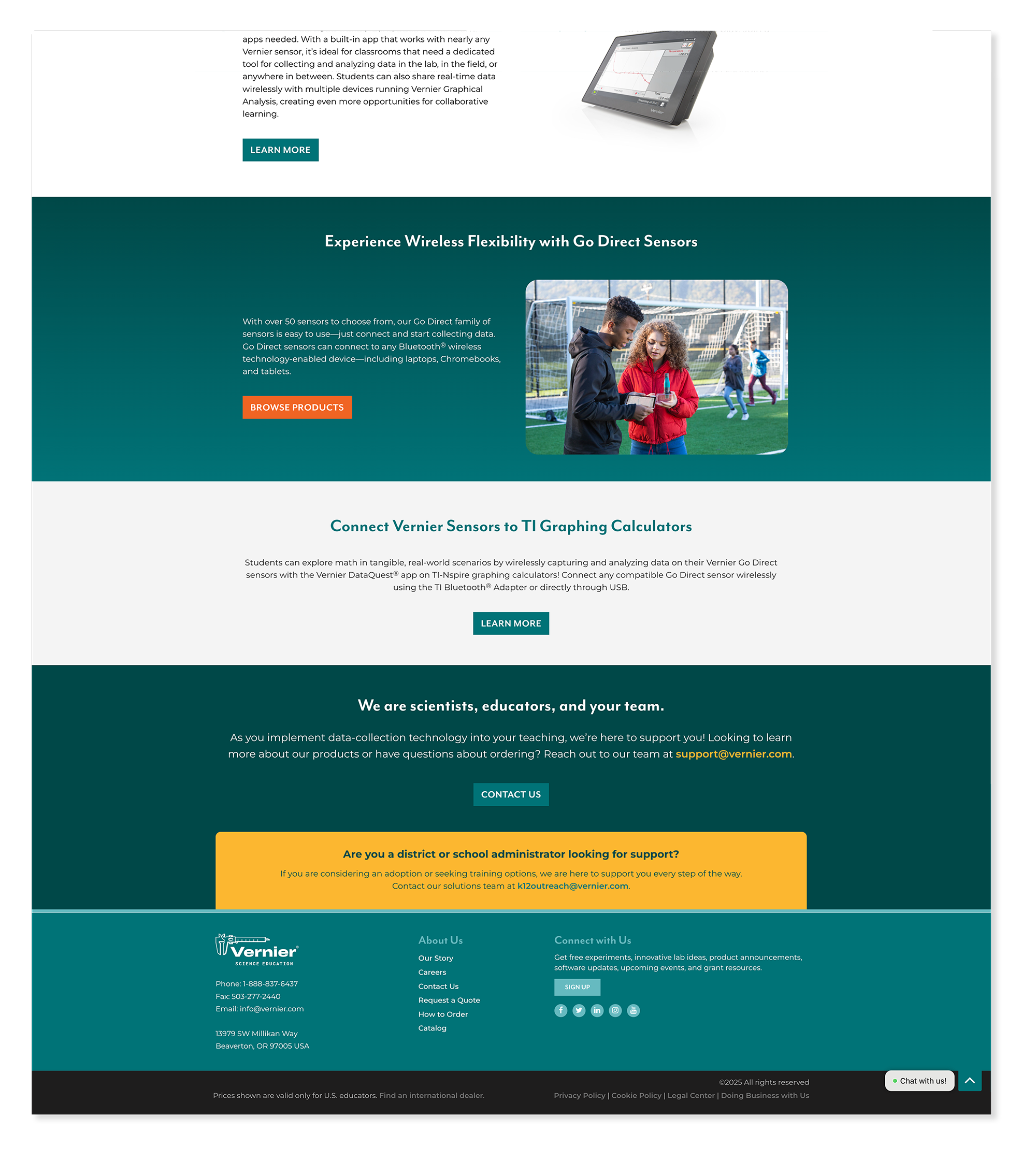 Vernier software concept — footer
