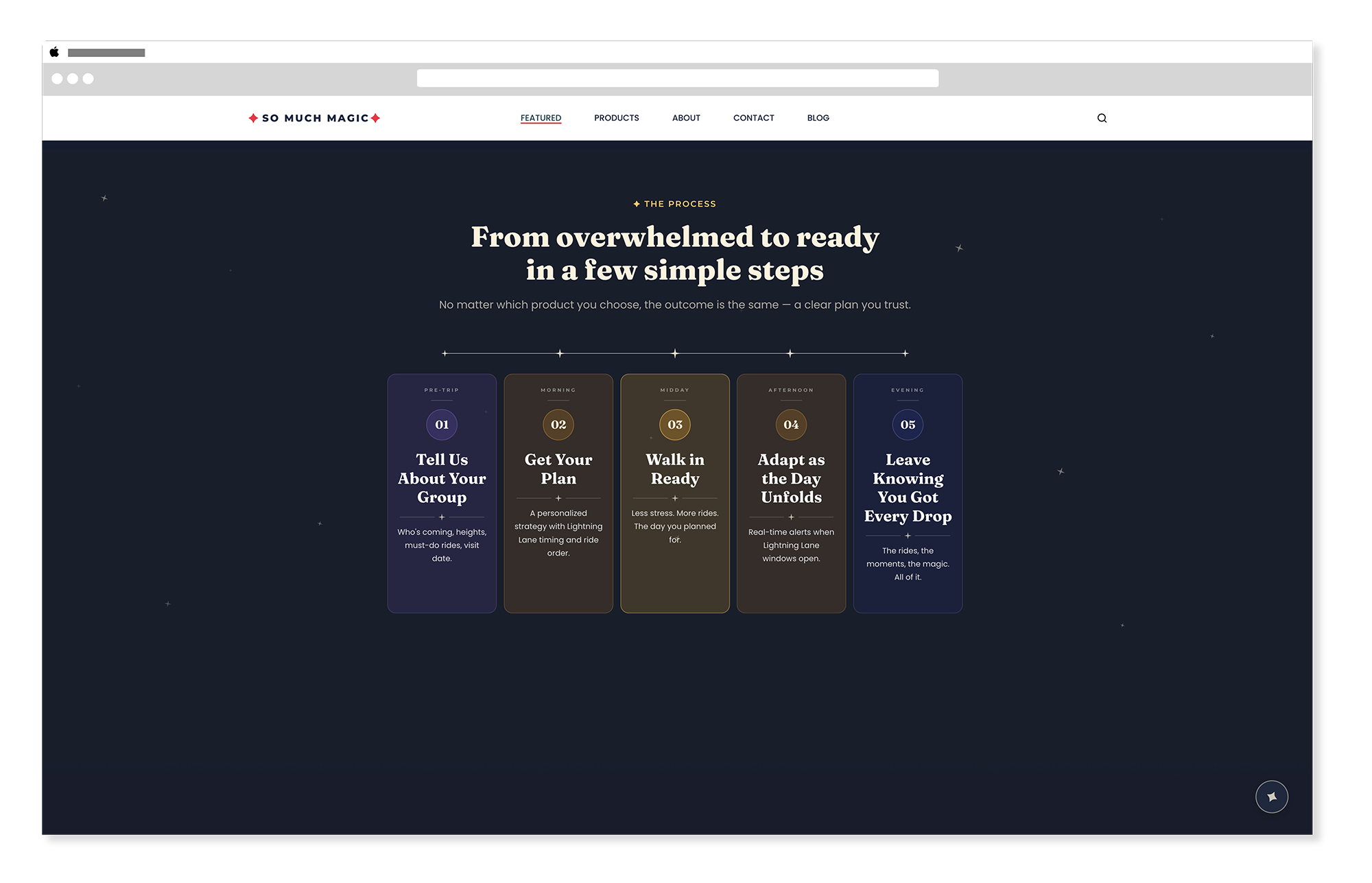 So Much Magic homepage parallax section