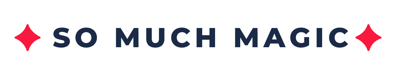So Much Magic logo — midnight blue and pink on cream