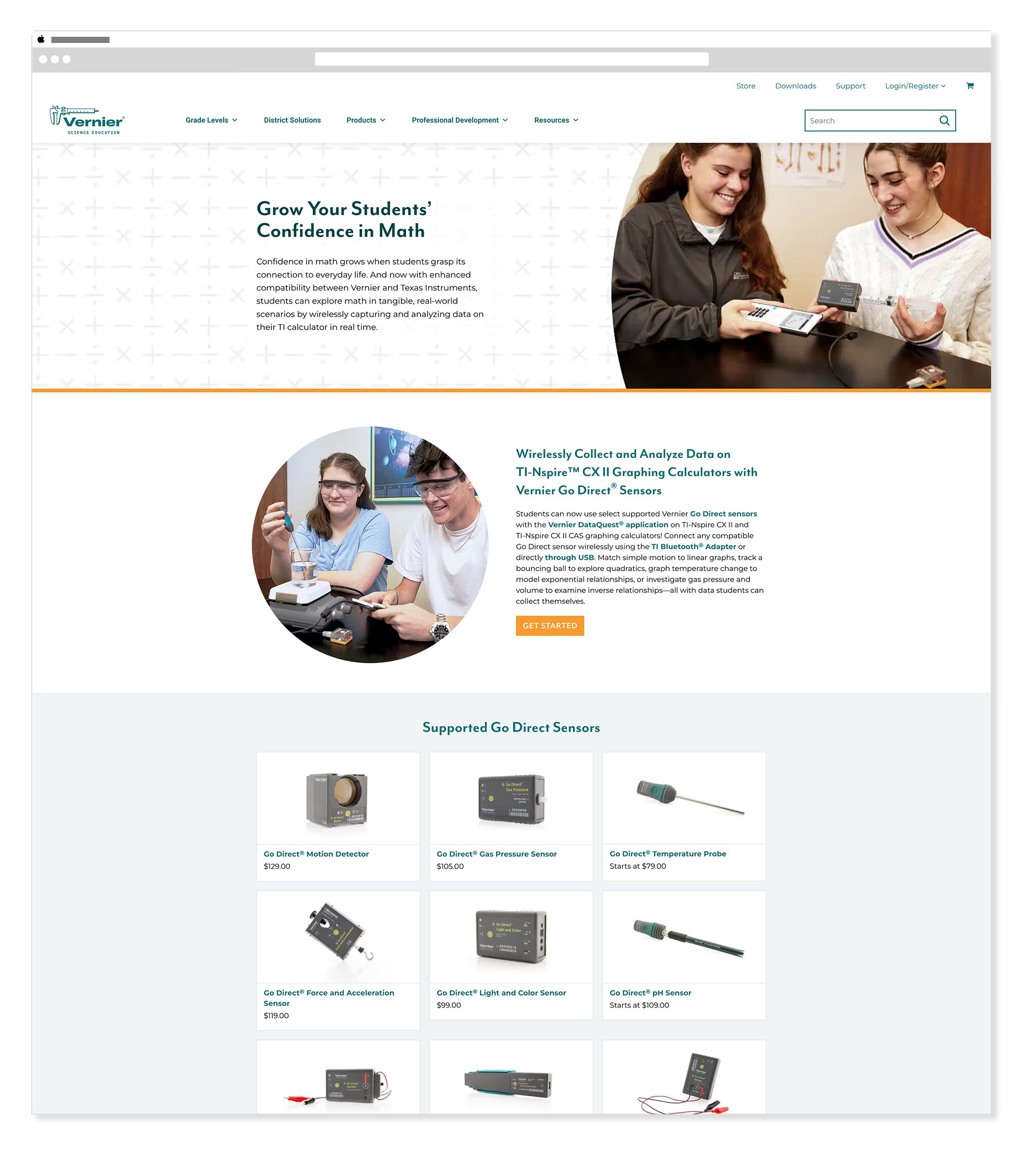 Vernier math page header
