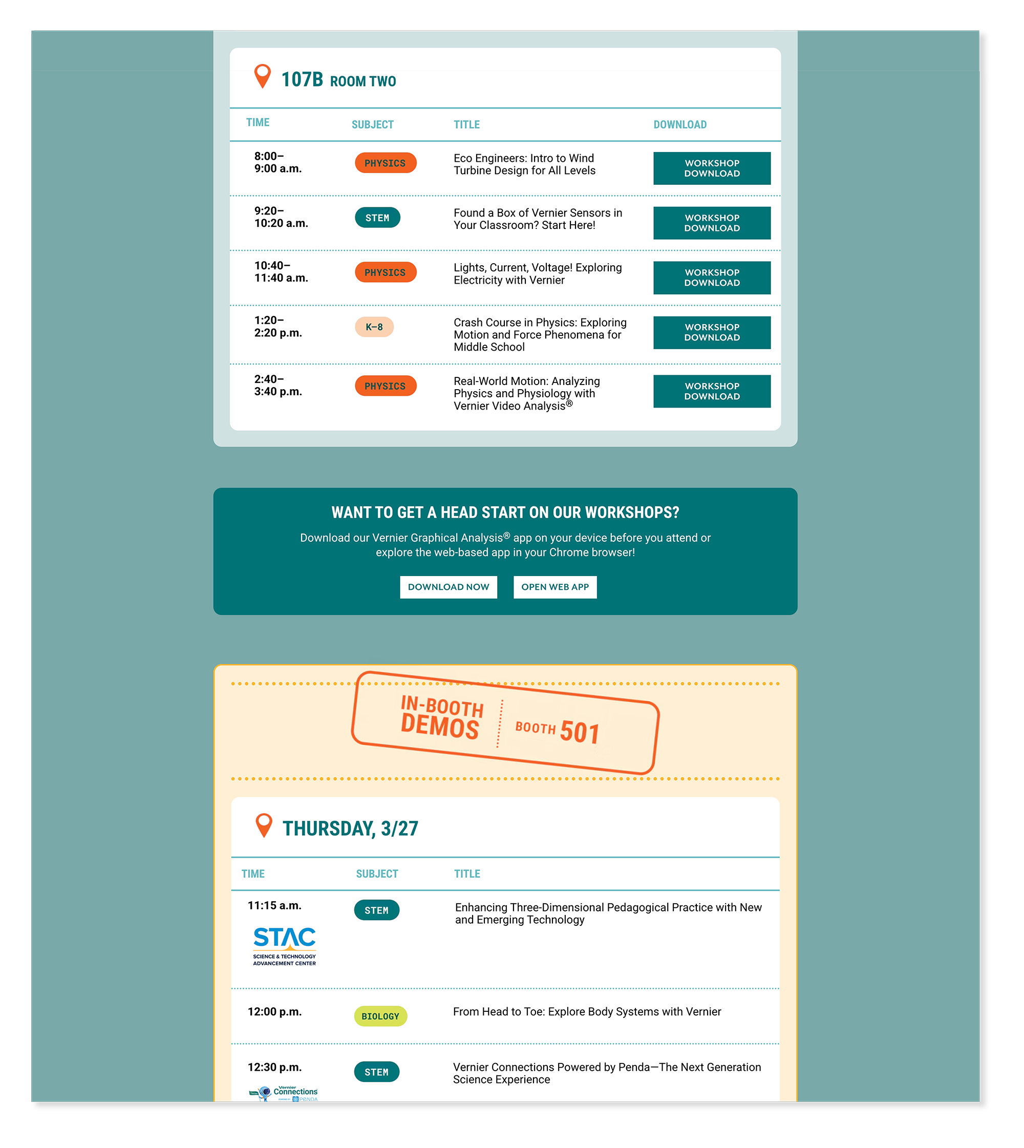 NSTA 2025 — workshops mid section