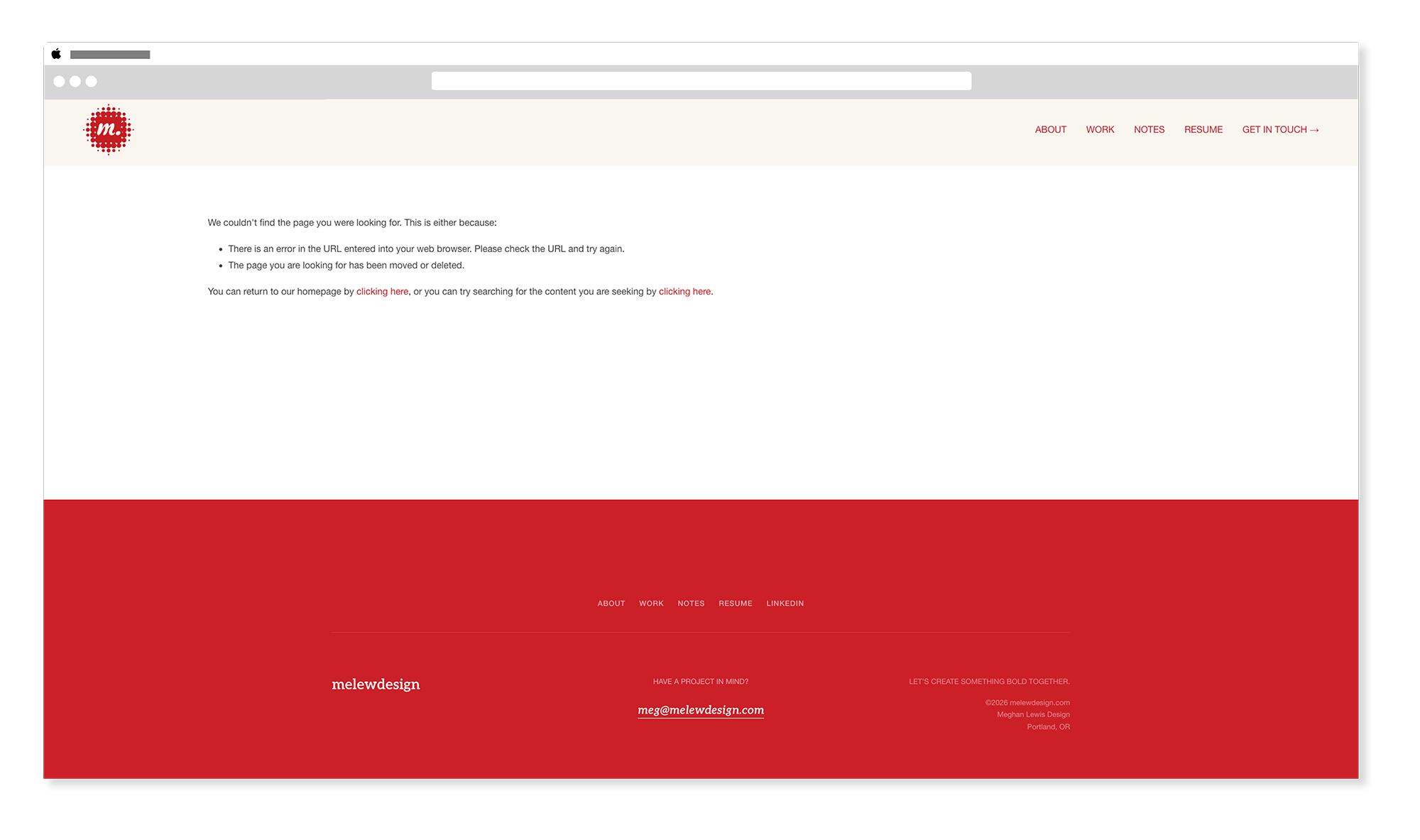 Default Squarespace 404 page