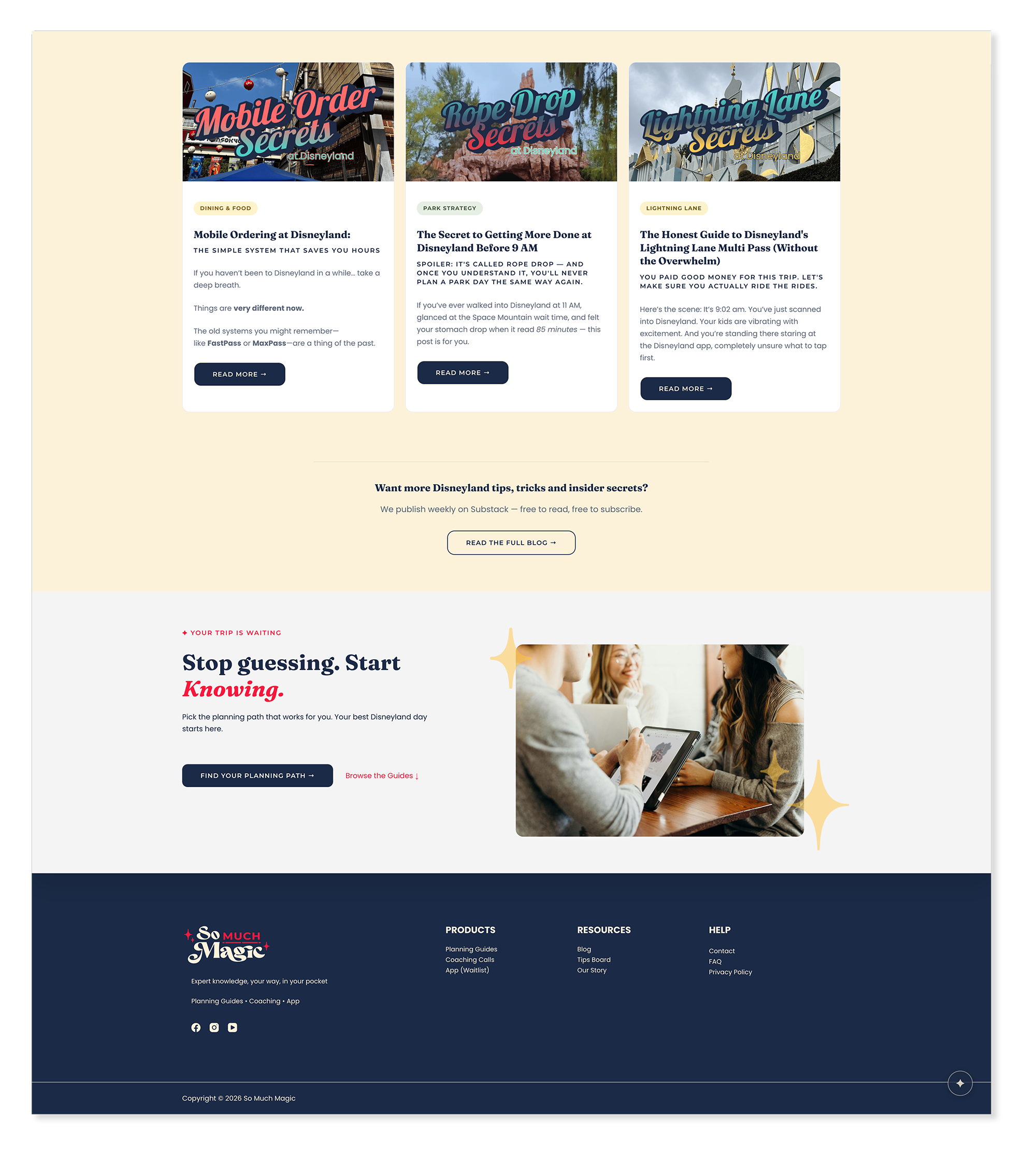 So Much Magic about page footer