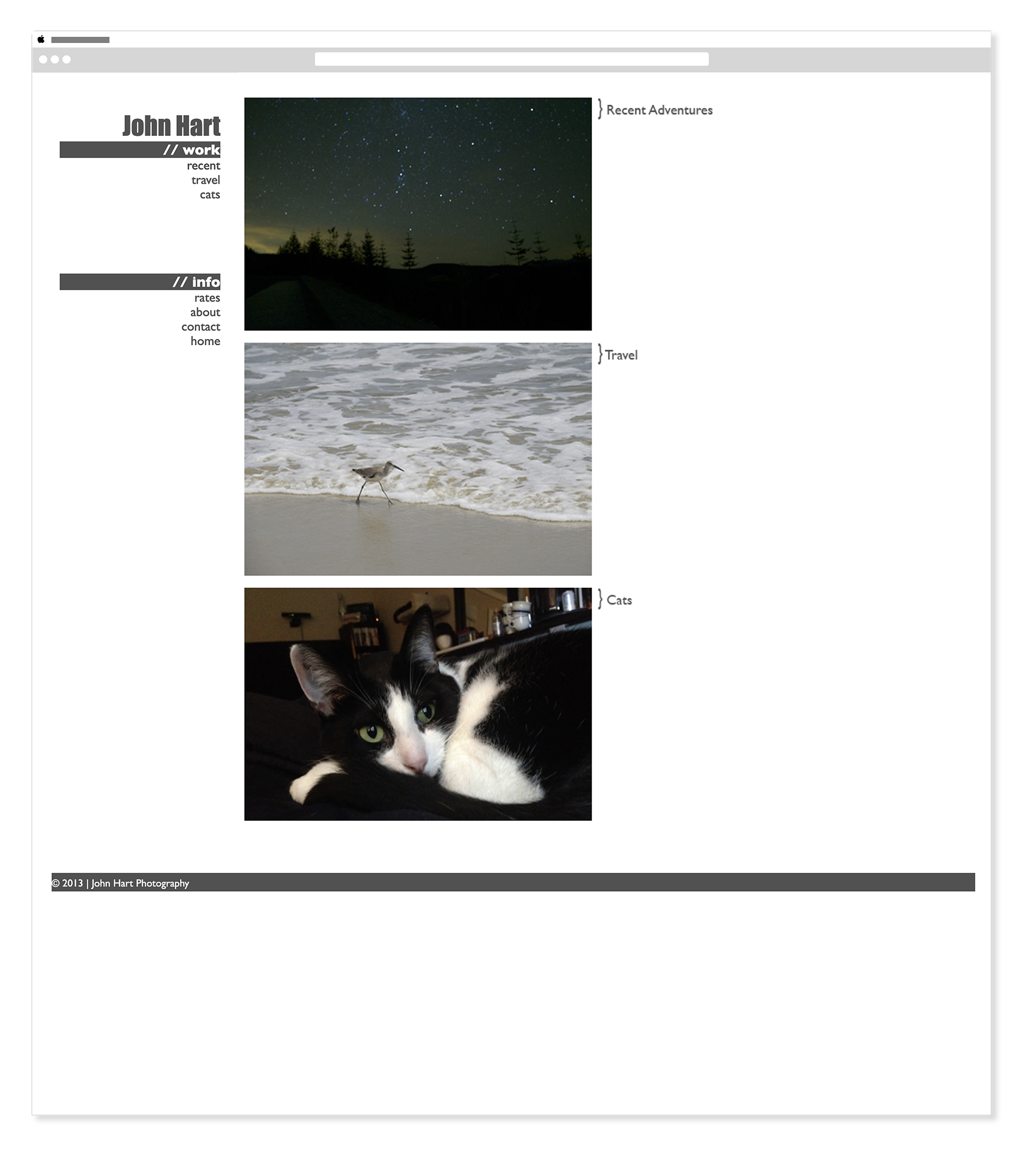John Hart Photography 2013 — navigation