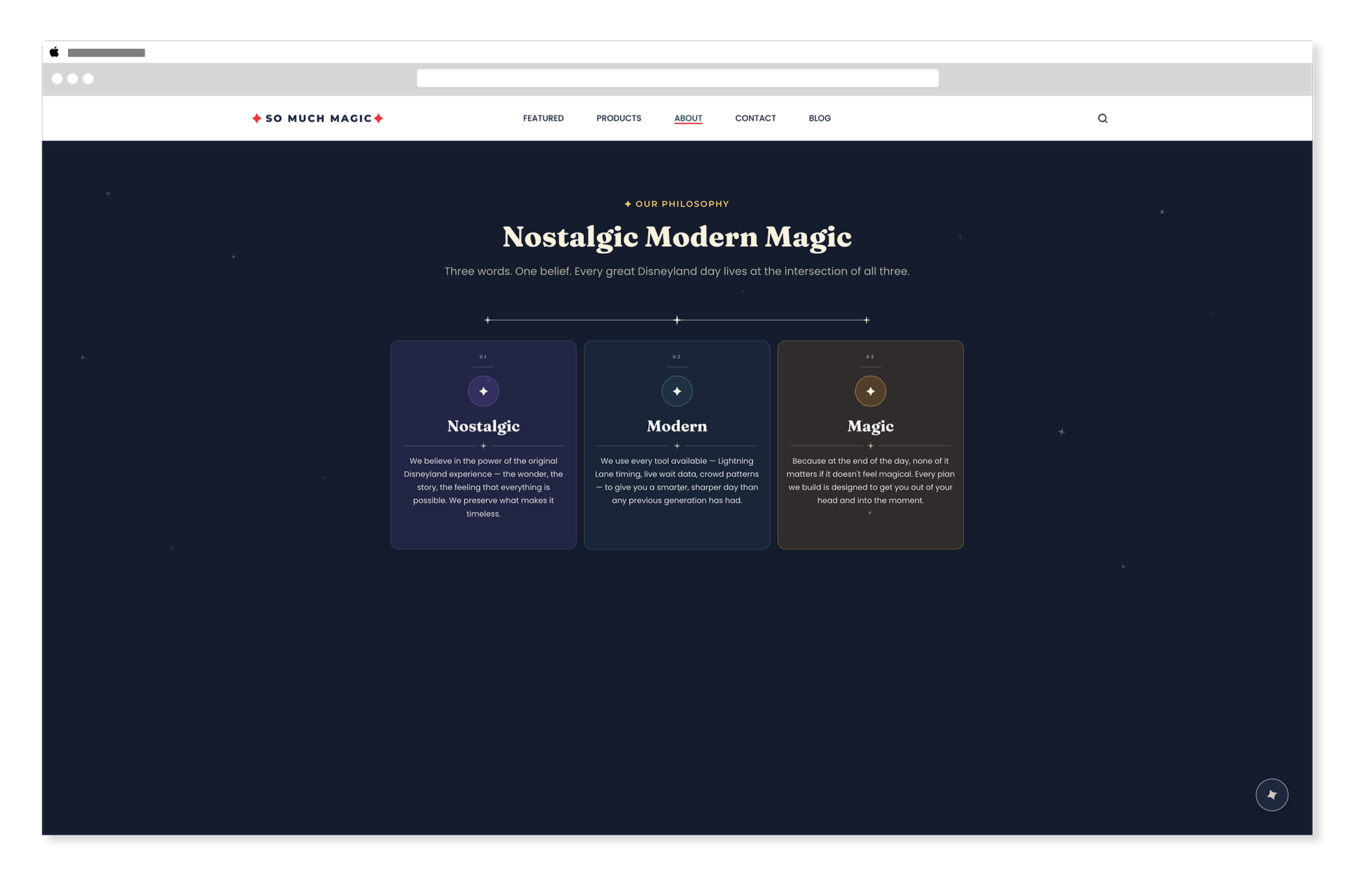 So Much Magic about page parallax section