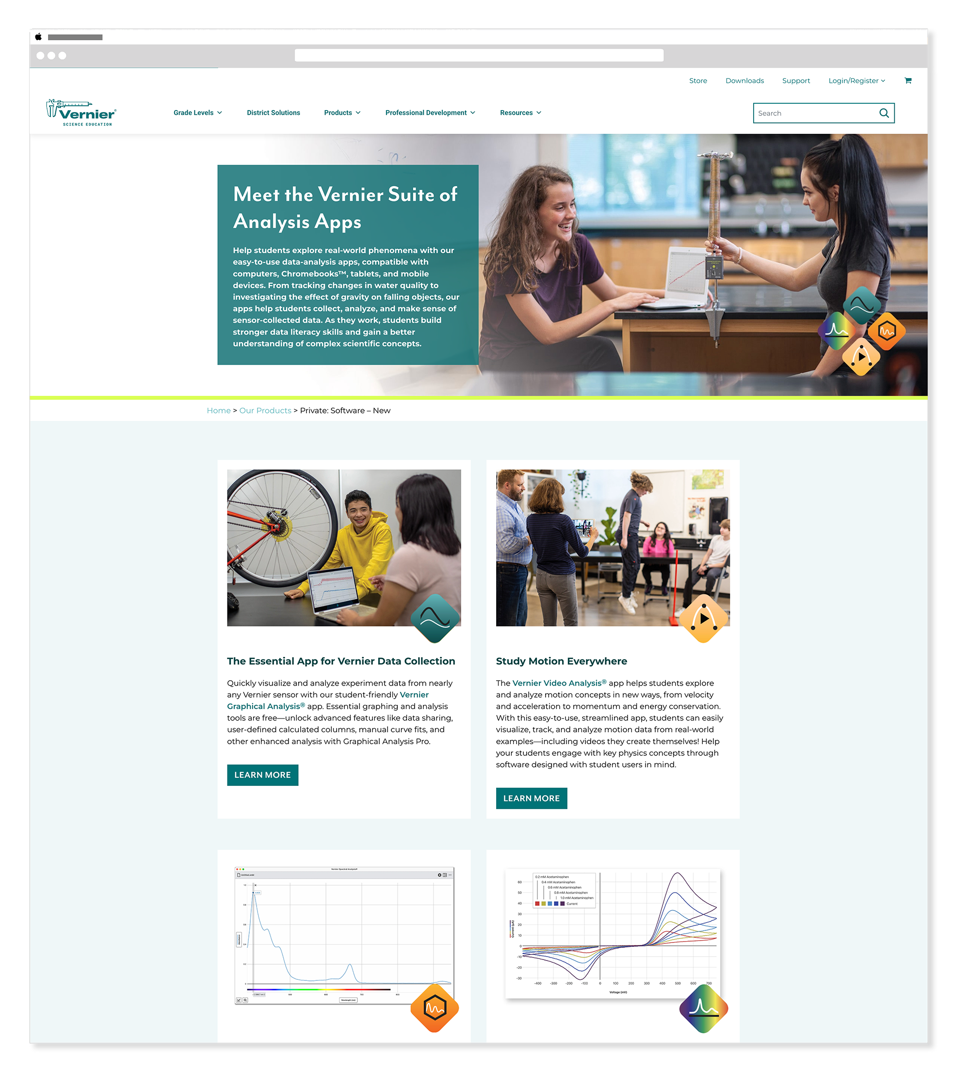 Vernier software concept — header