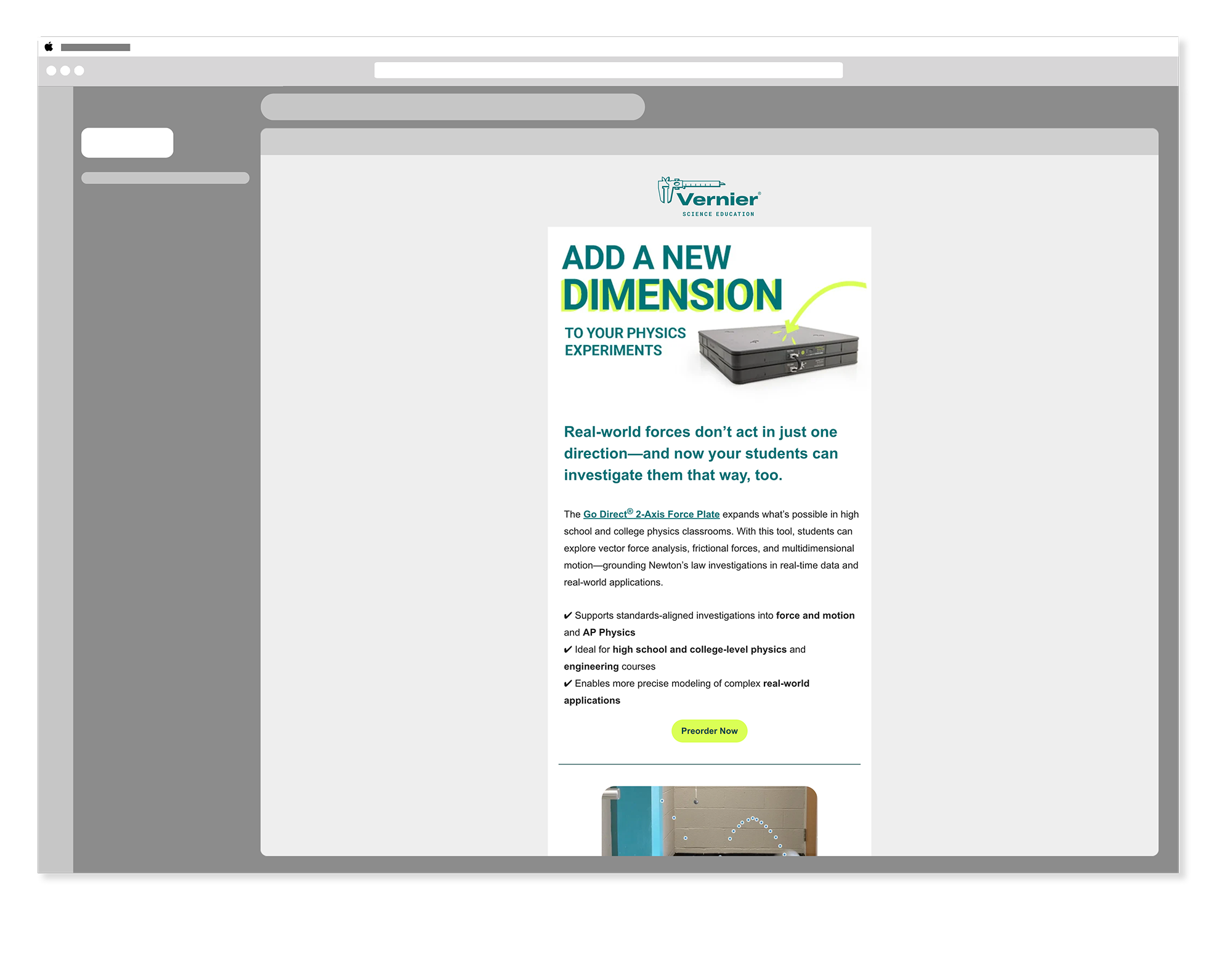 Vernier product announcement email
