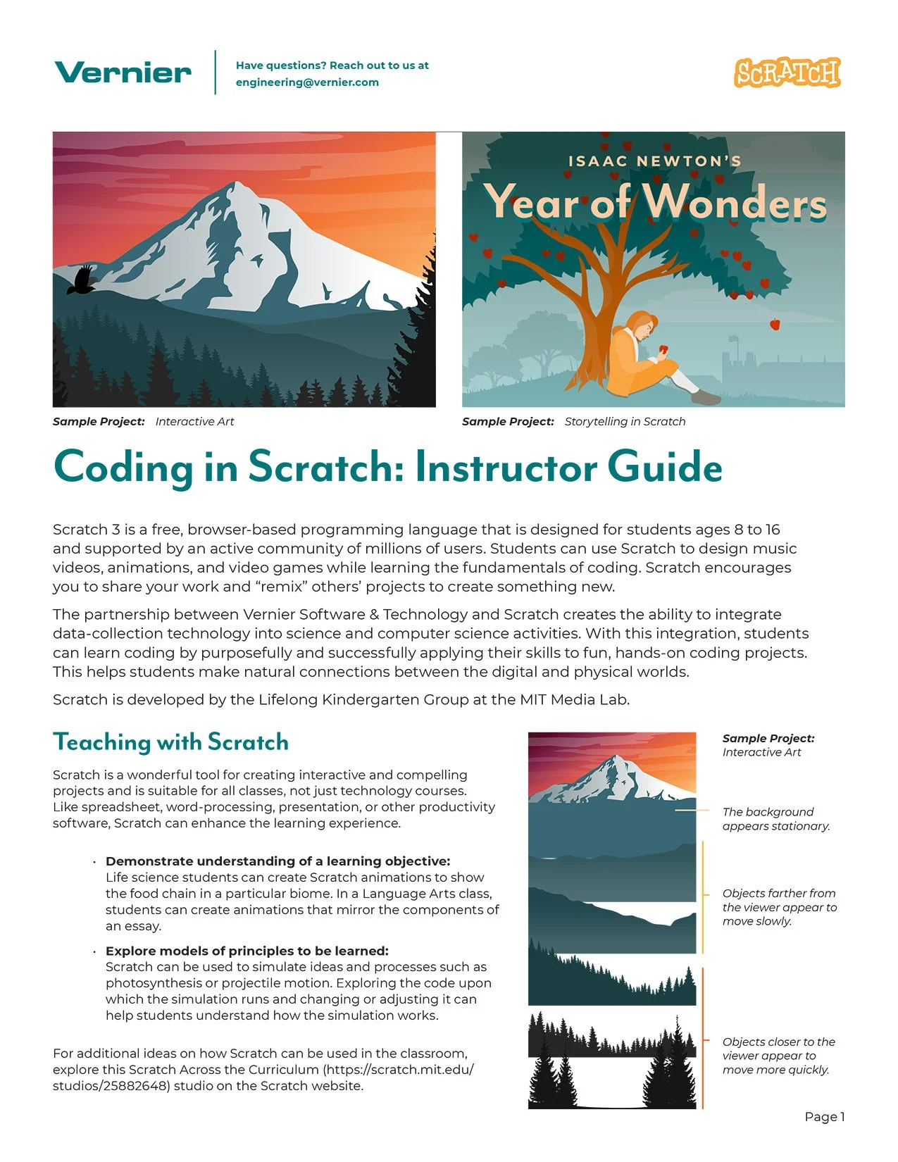 Vernier Parallax Digital Art - Mt. Hood Vista Scratch Project - Internal Page