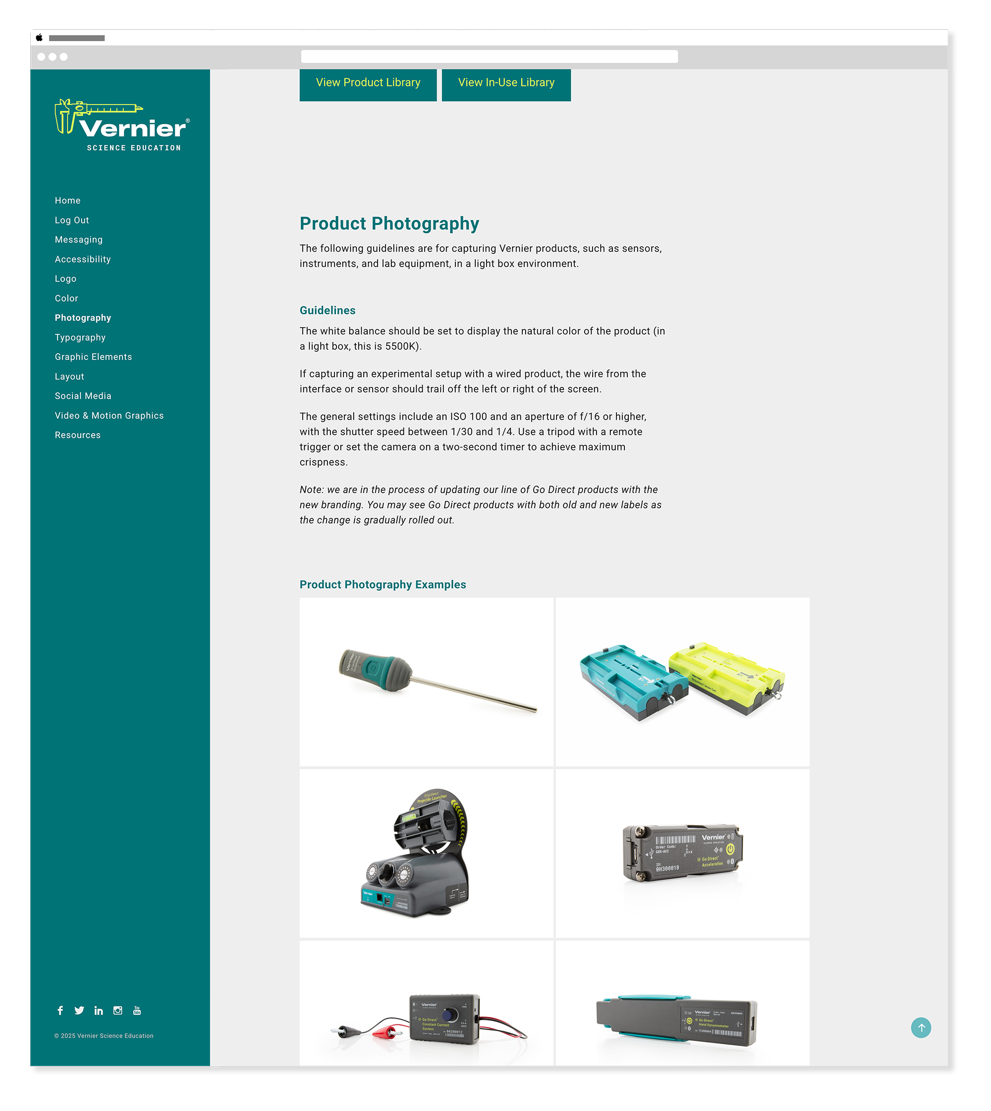 Vernier brand guide photography mid 1