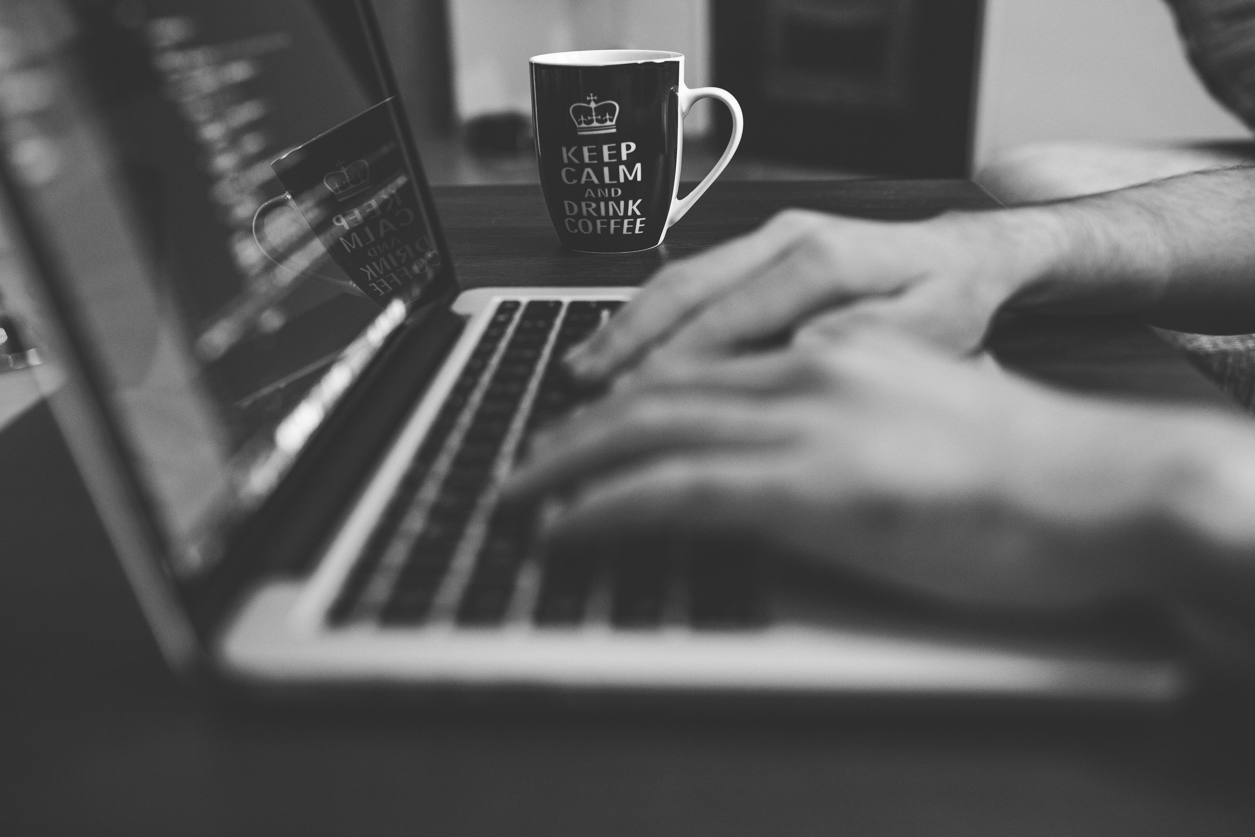 A desk and workspace