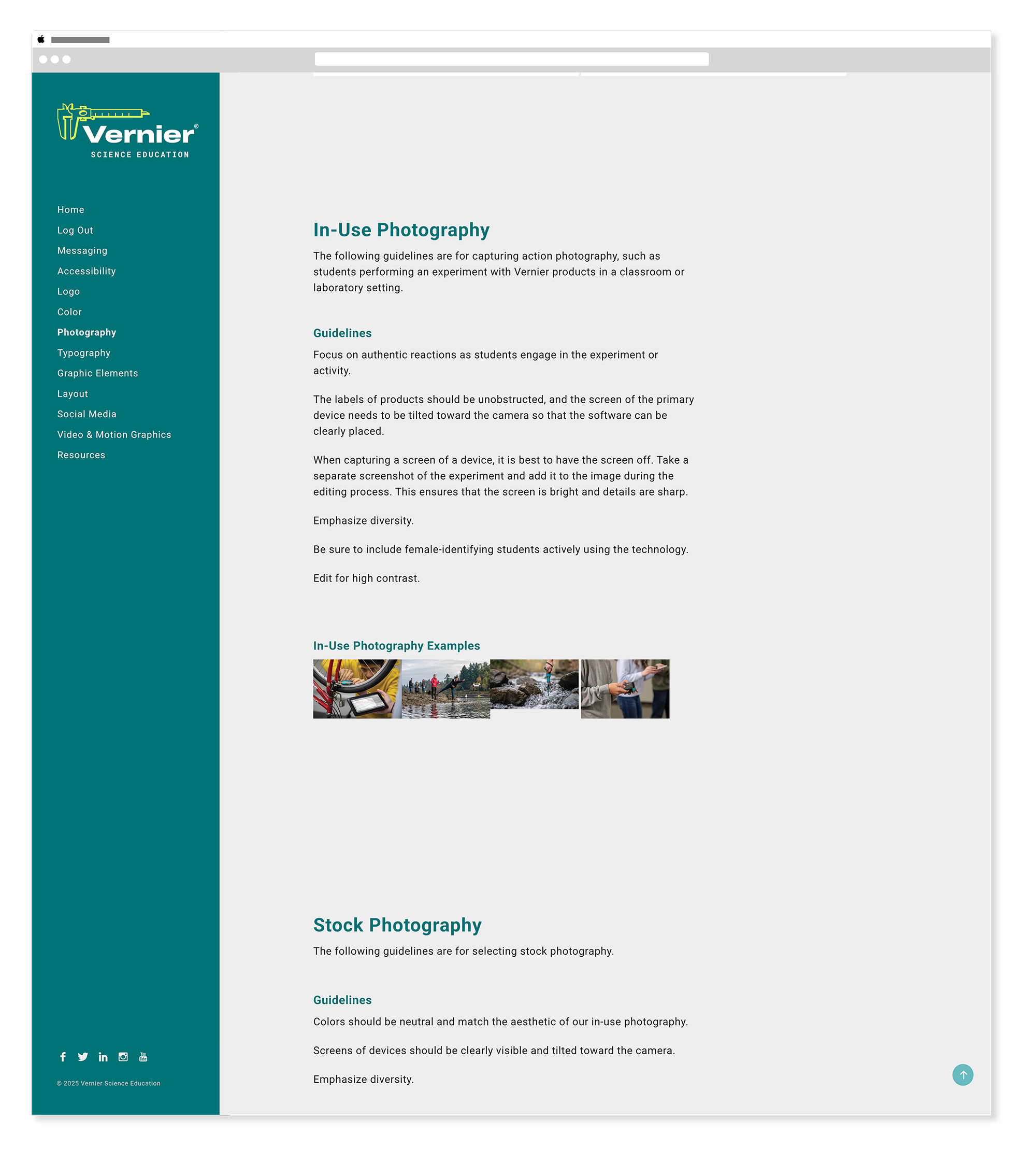 Vernier brand guide photography mid 2