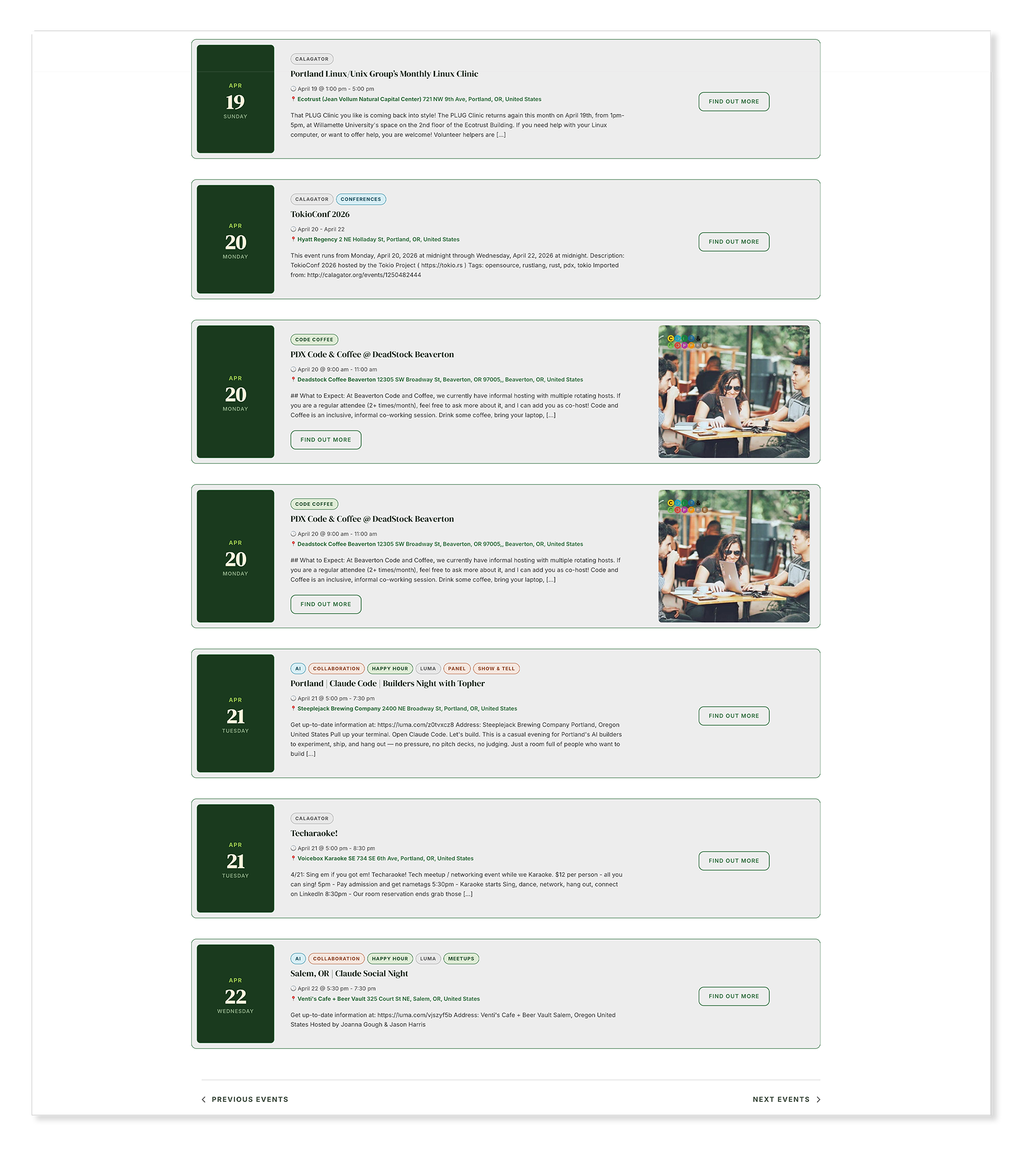 PDXWIT events list view mid