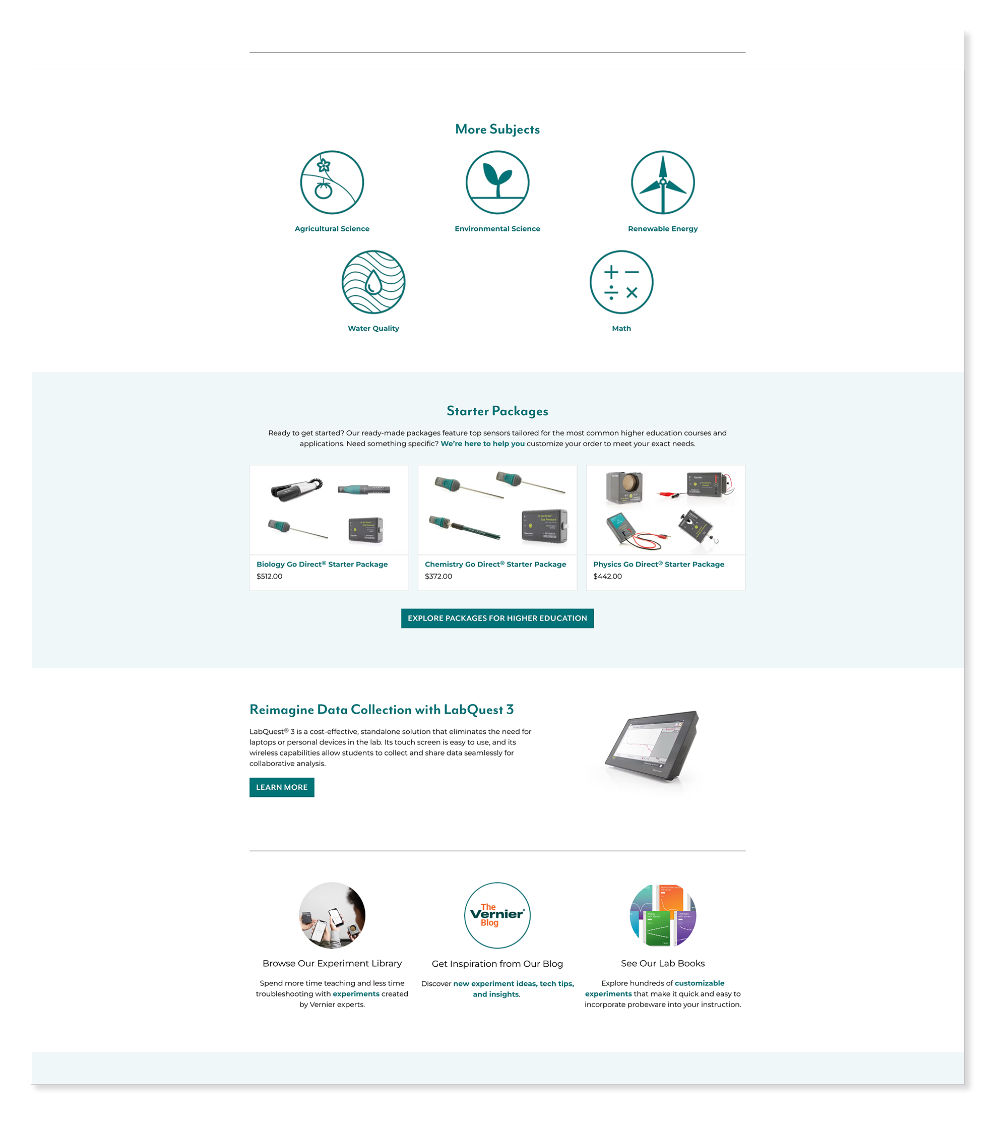 Vernier higher education page mid 2