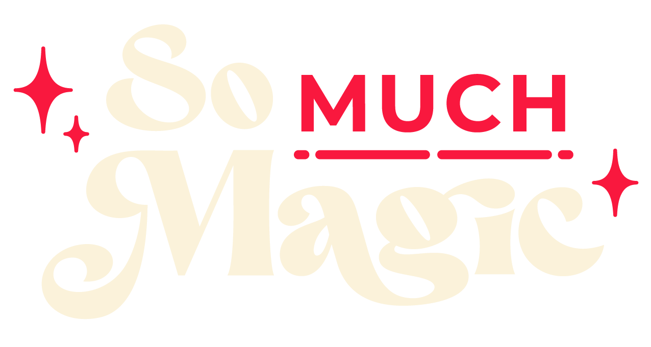 So Much Magic logo — cream and pink on midnight blue