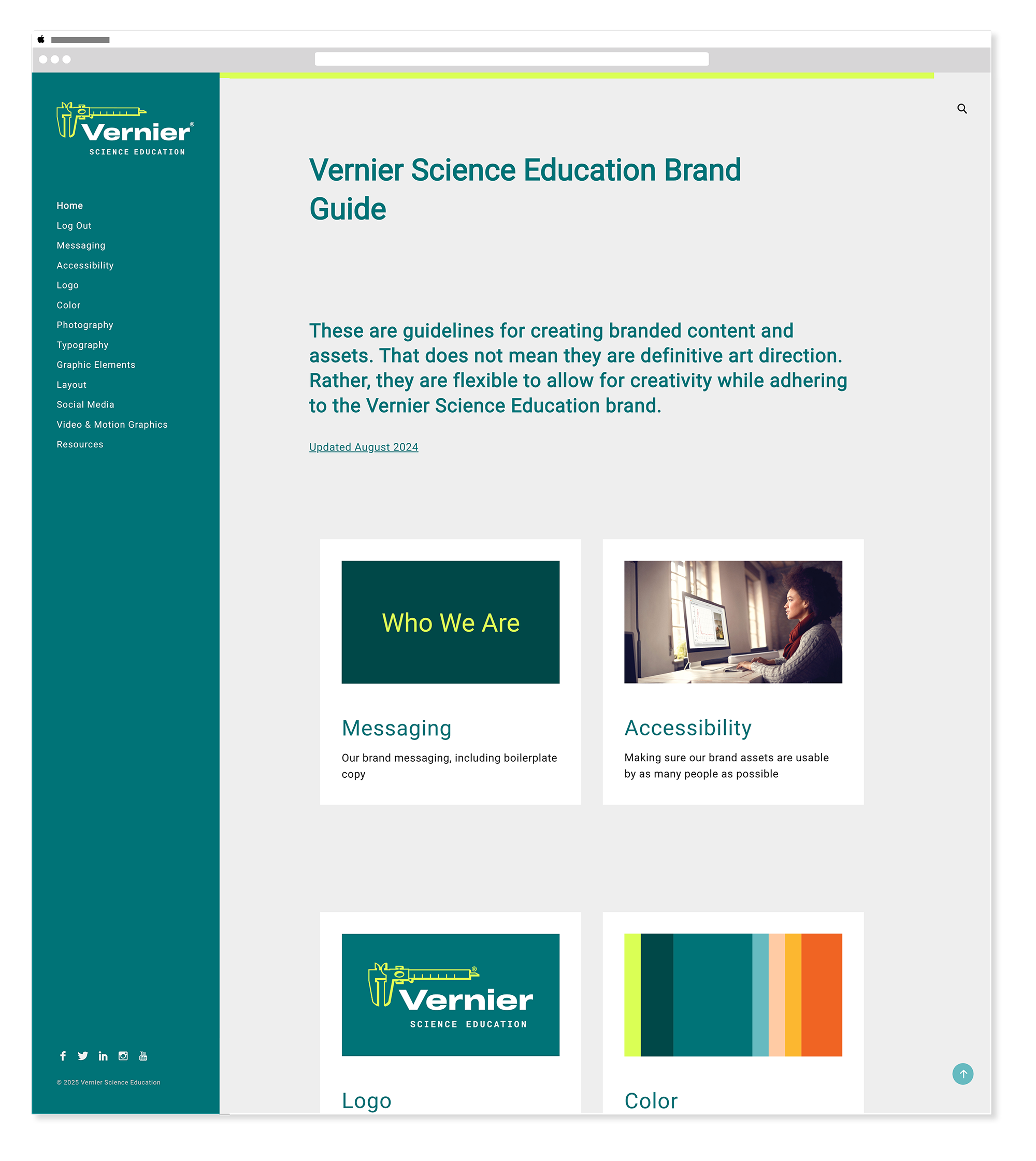 Vernier Brand Guide - Home