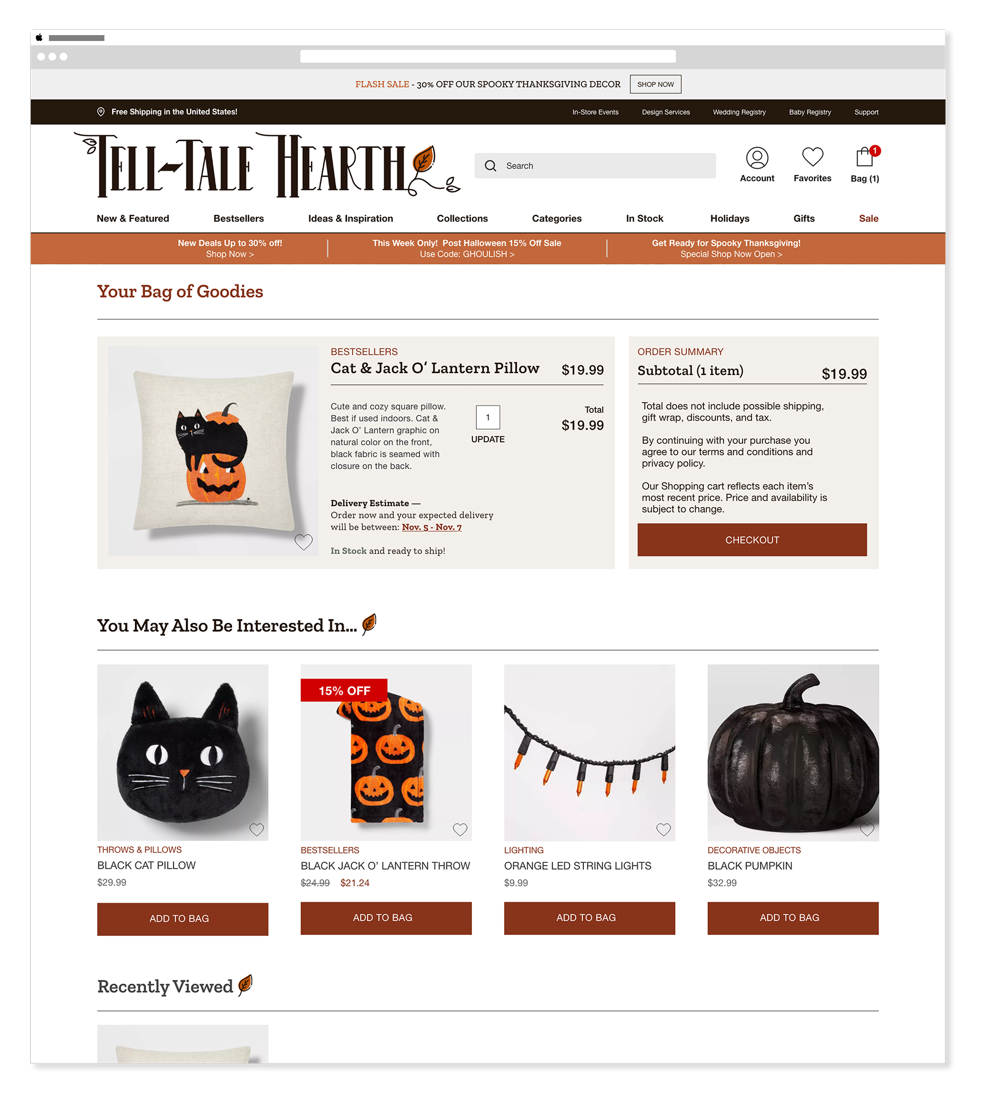 Tell-Tale Hearth shopping bag header