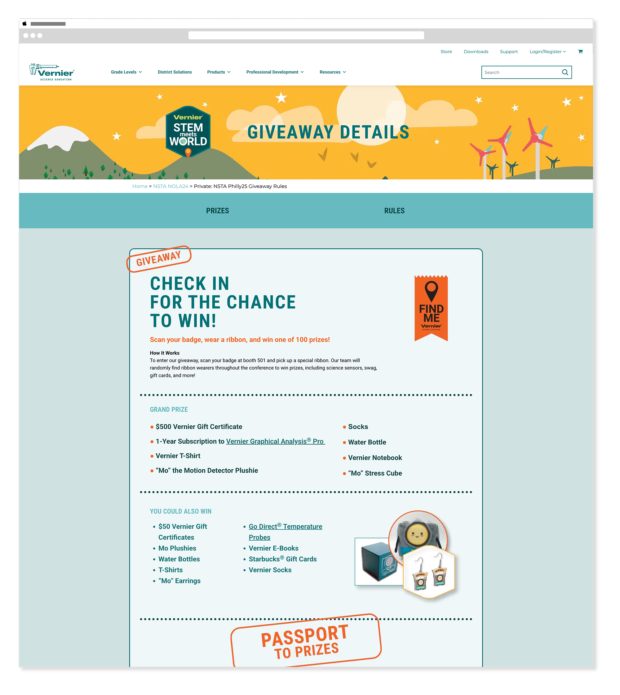 NSTA 2025 — giveaways page header