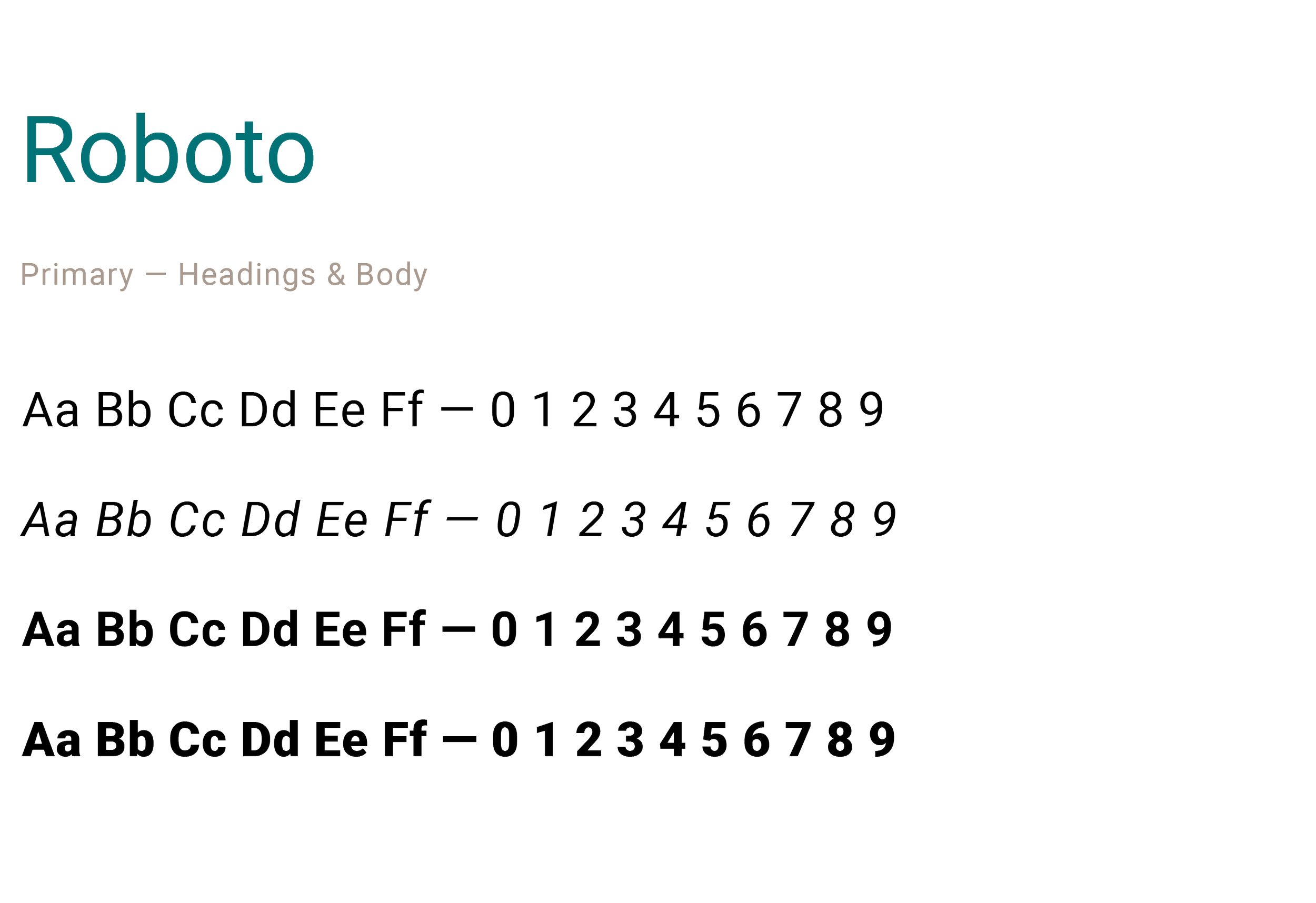 Vernier Typography - Roboto