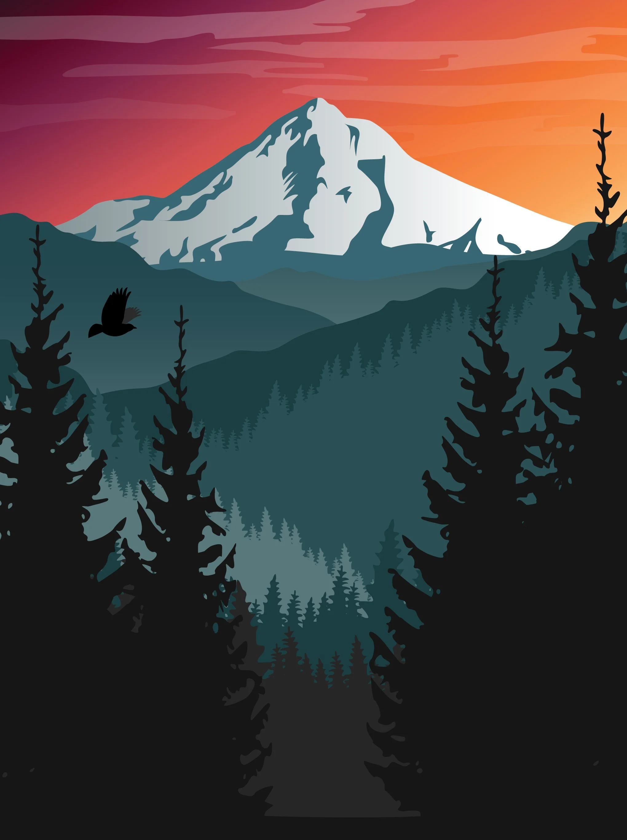 Vernier Parallax Digital Art - Mt. Hood Vista Scratch Project - Wallpaper for Tablet