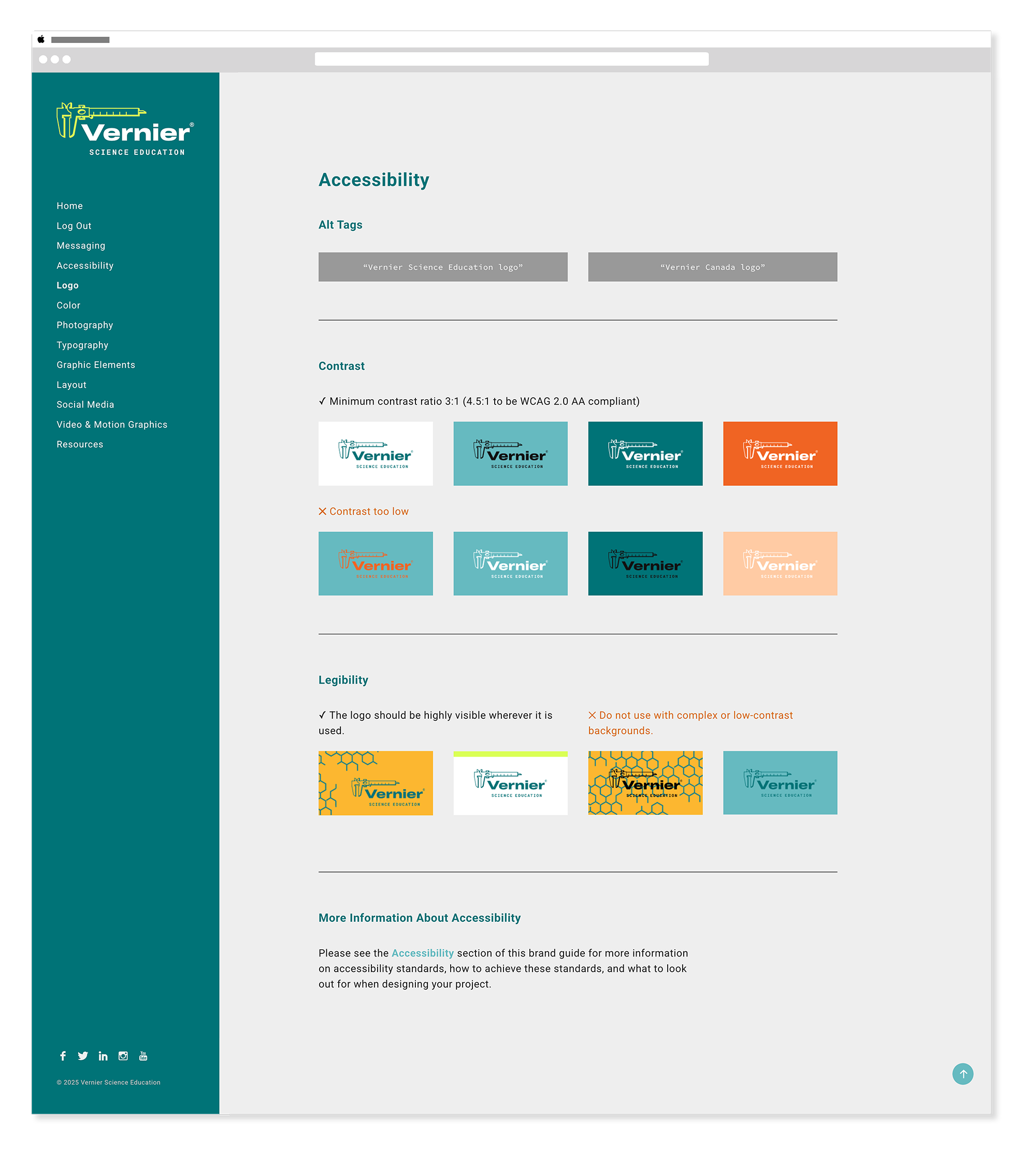 Vernier brand guide logo footer