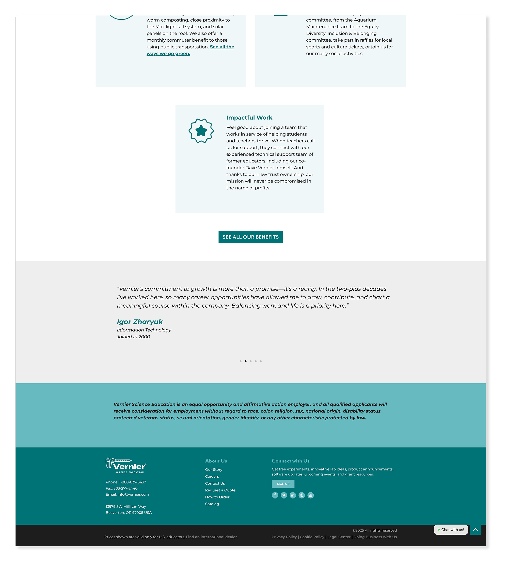 Vernier Careers — footer