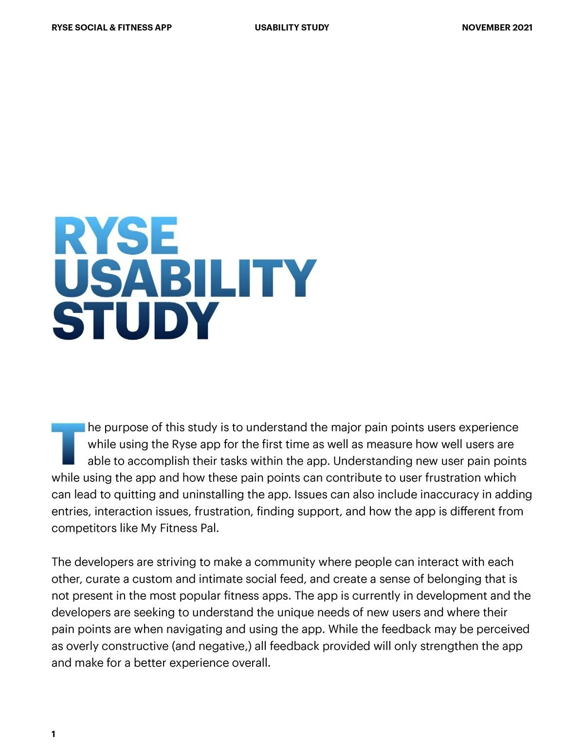 RYSE report cover