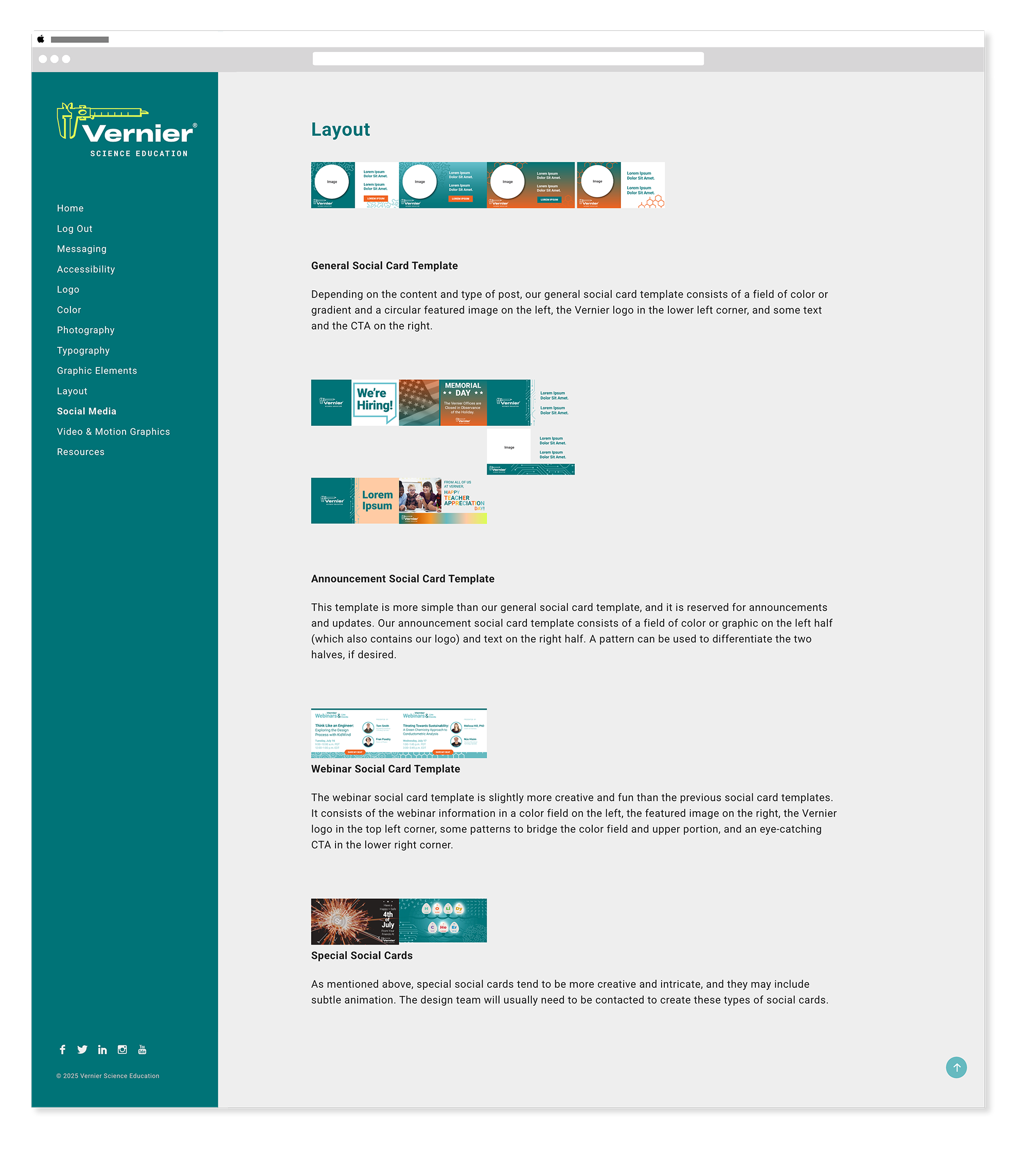 Vernier brand guide social media mid 2