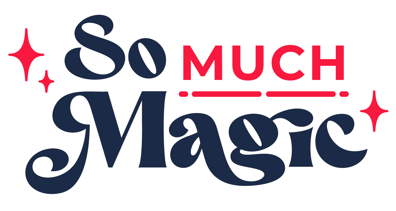 So Much Magic logo — midnight blue and pink on cream