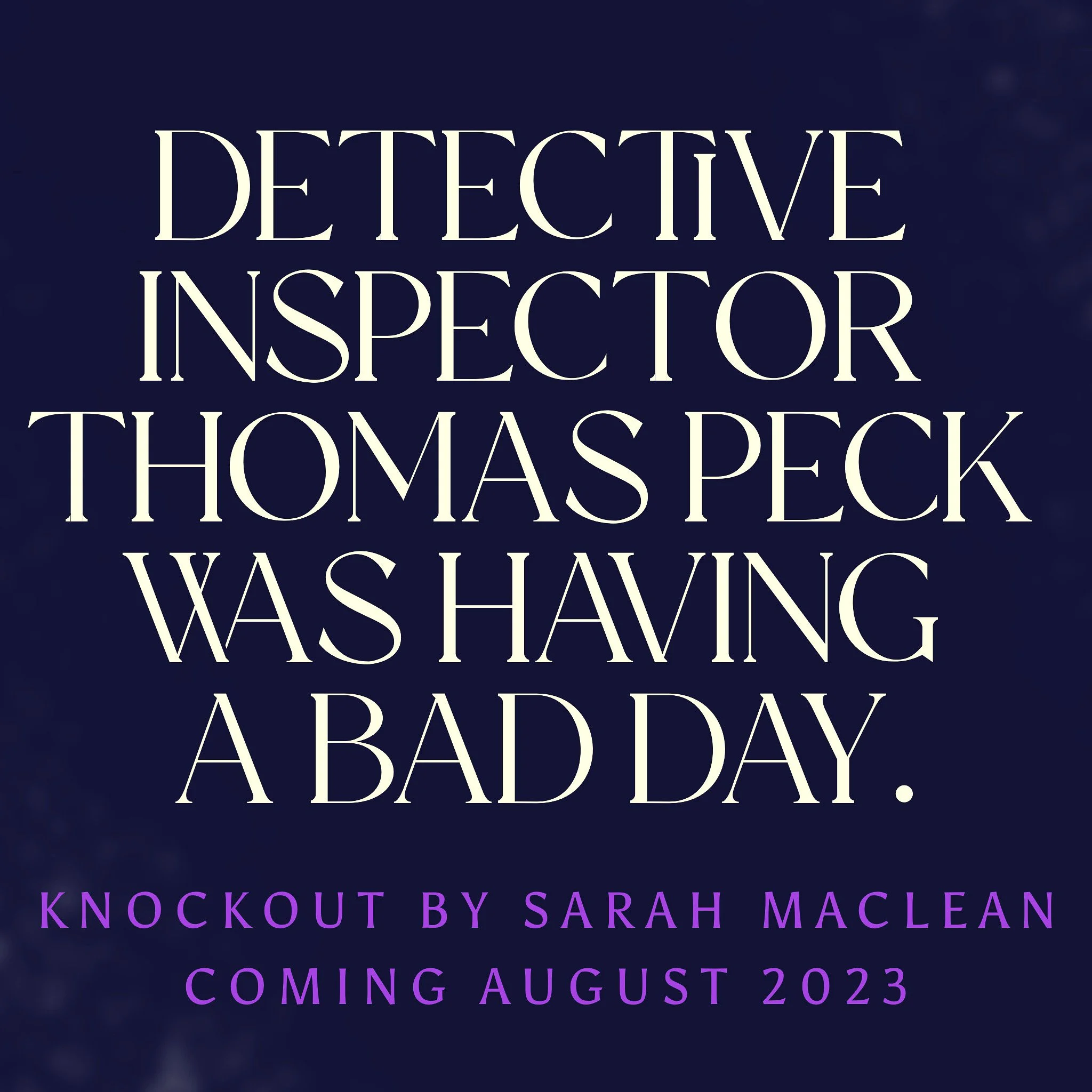 Detective Inspector Thomas Peck was having a bad day