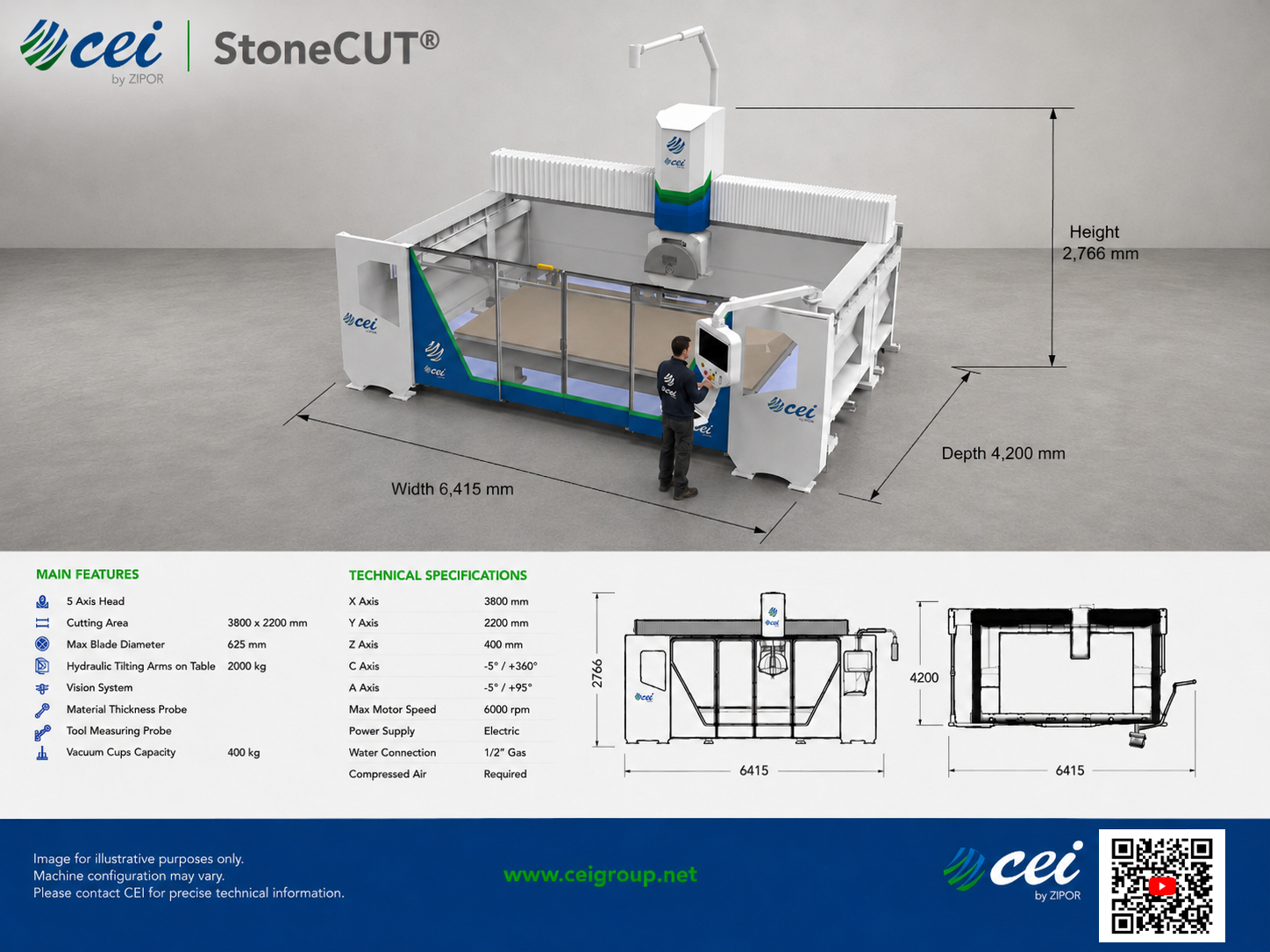 StoneCUT CNC Stone Cutting Machine | CEI by ZIPOR