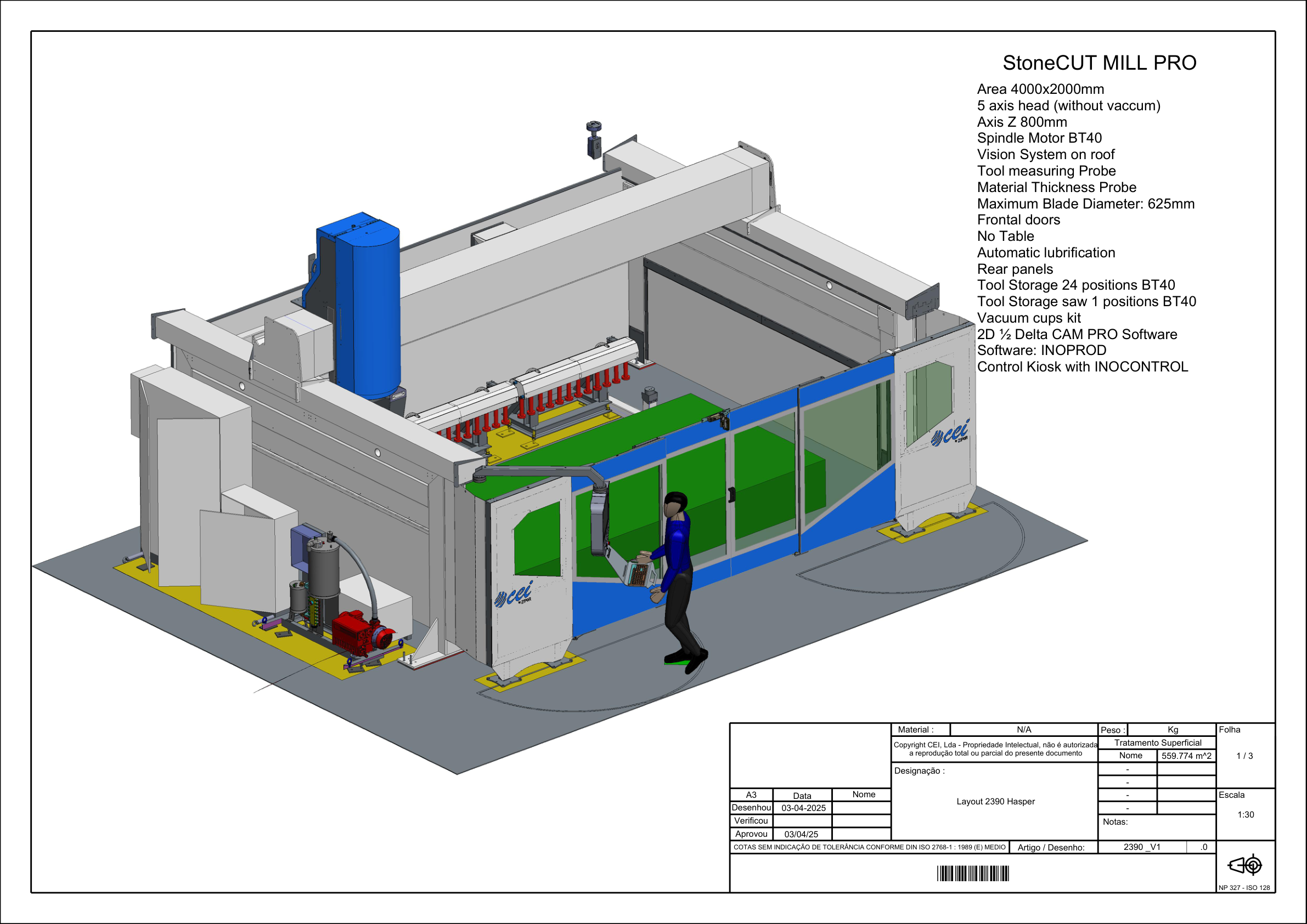 StoneCUT Mill technical layout