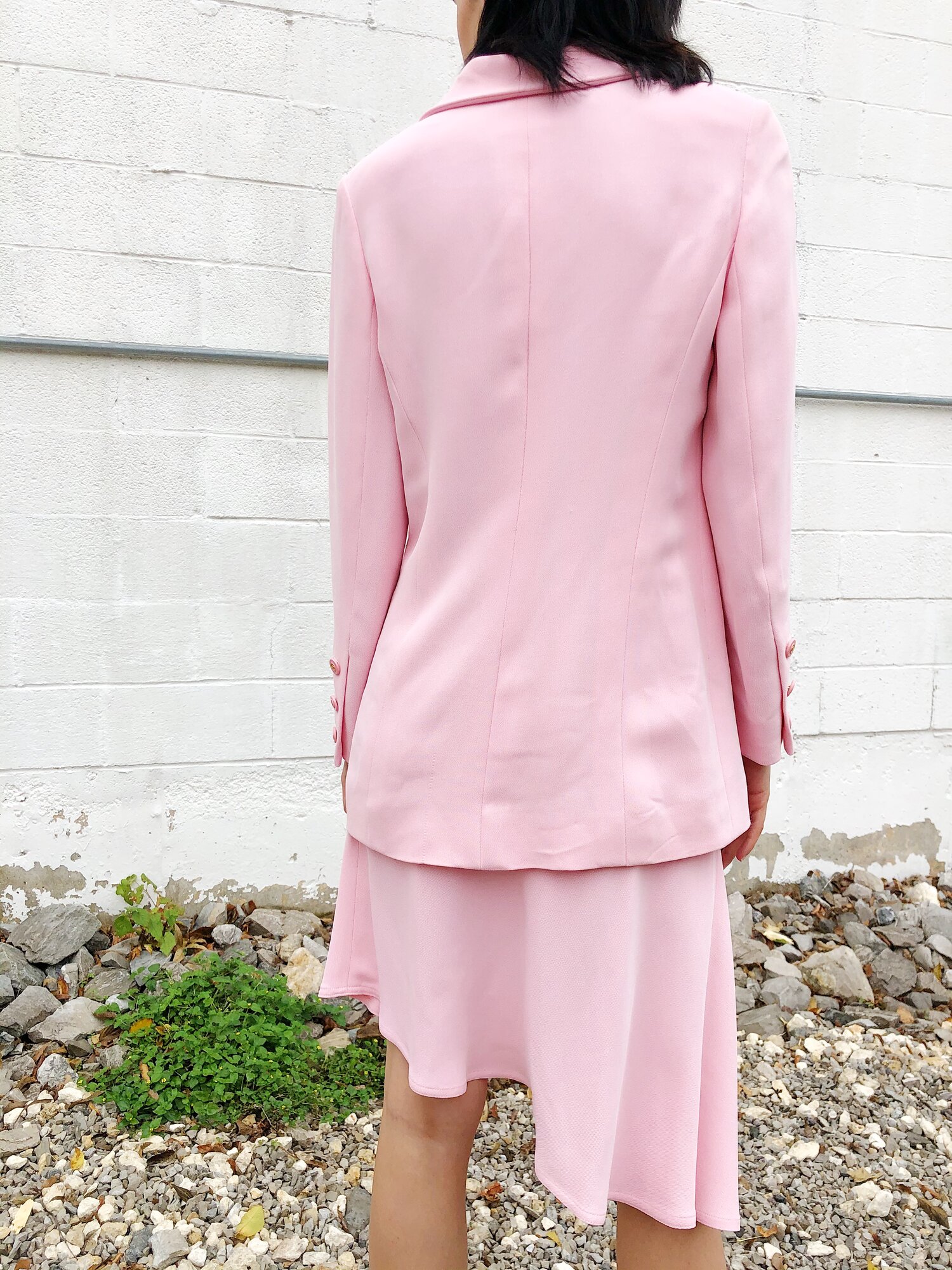 CHANEL 90s Asymmetrical Baby Pink Skirt — Garment