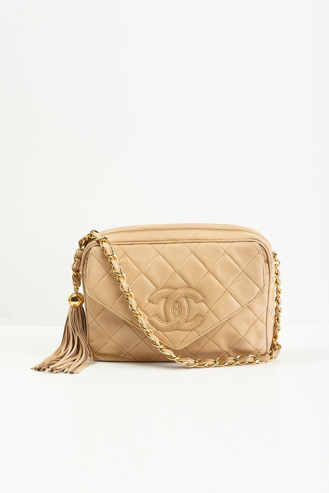 CHANEL 1996 Brown Quilted Leather Camera Bag Crossbody - Chelsea